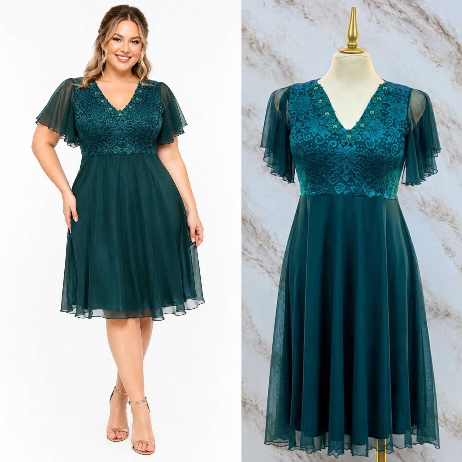 VESTIDO DE FIESTA CON DETALLES EN 3D - Image 5