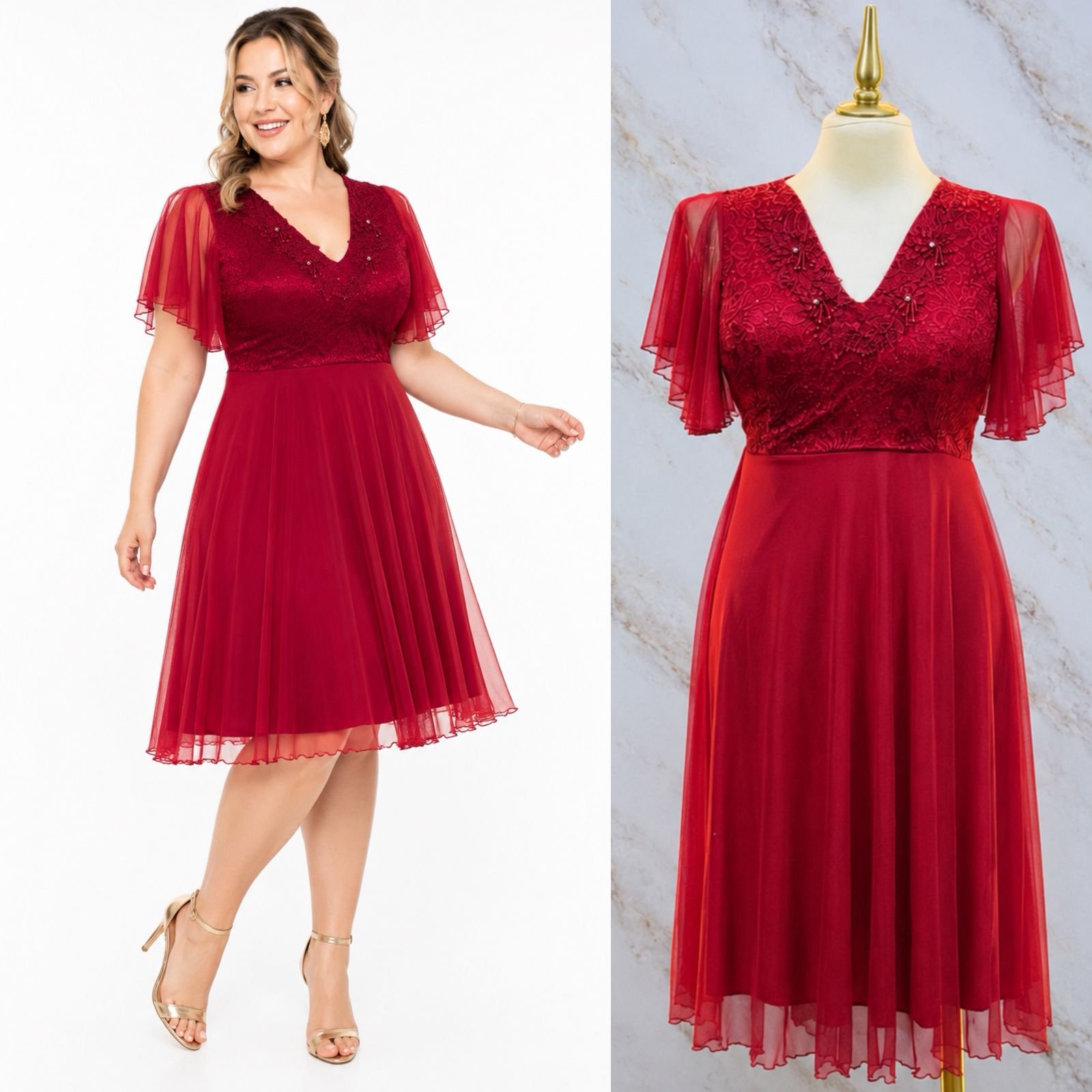 VESTIDO DE FIESTA CON DETALLES EN 3D - Image 4