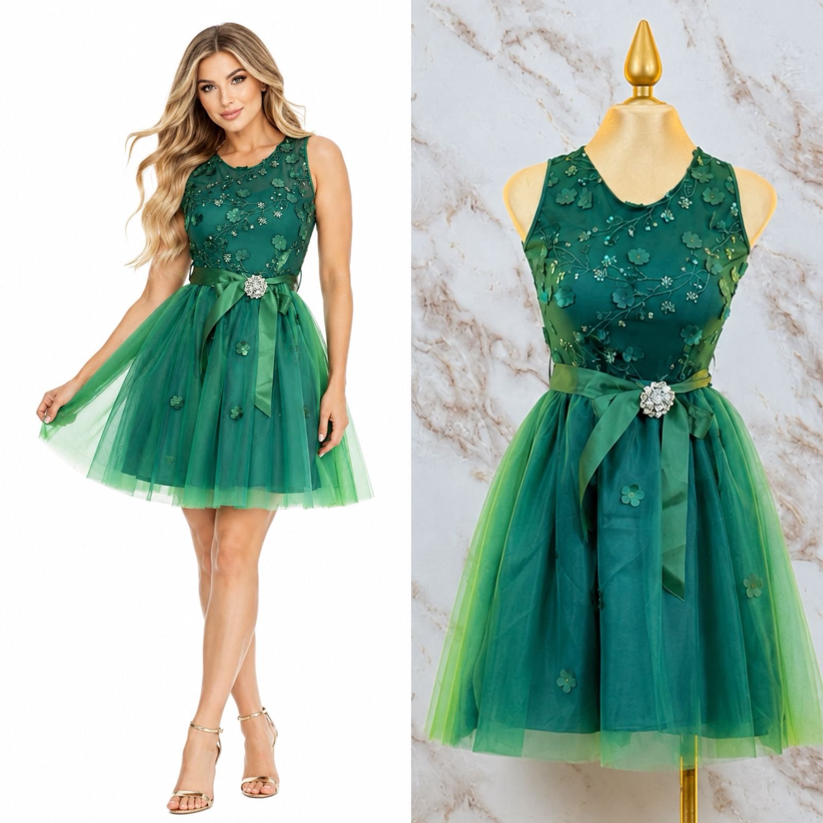 VESTIDO DE FIESTA RAMAS FLORALES - Image 3