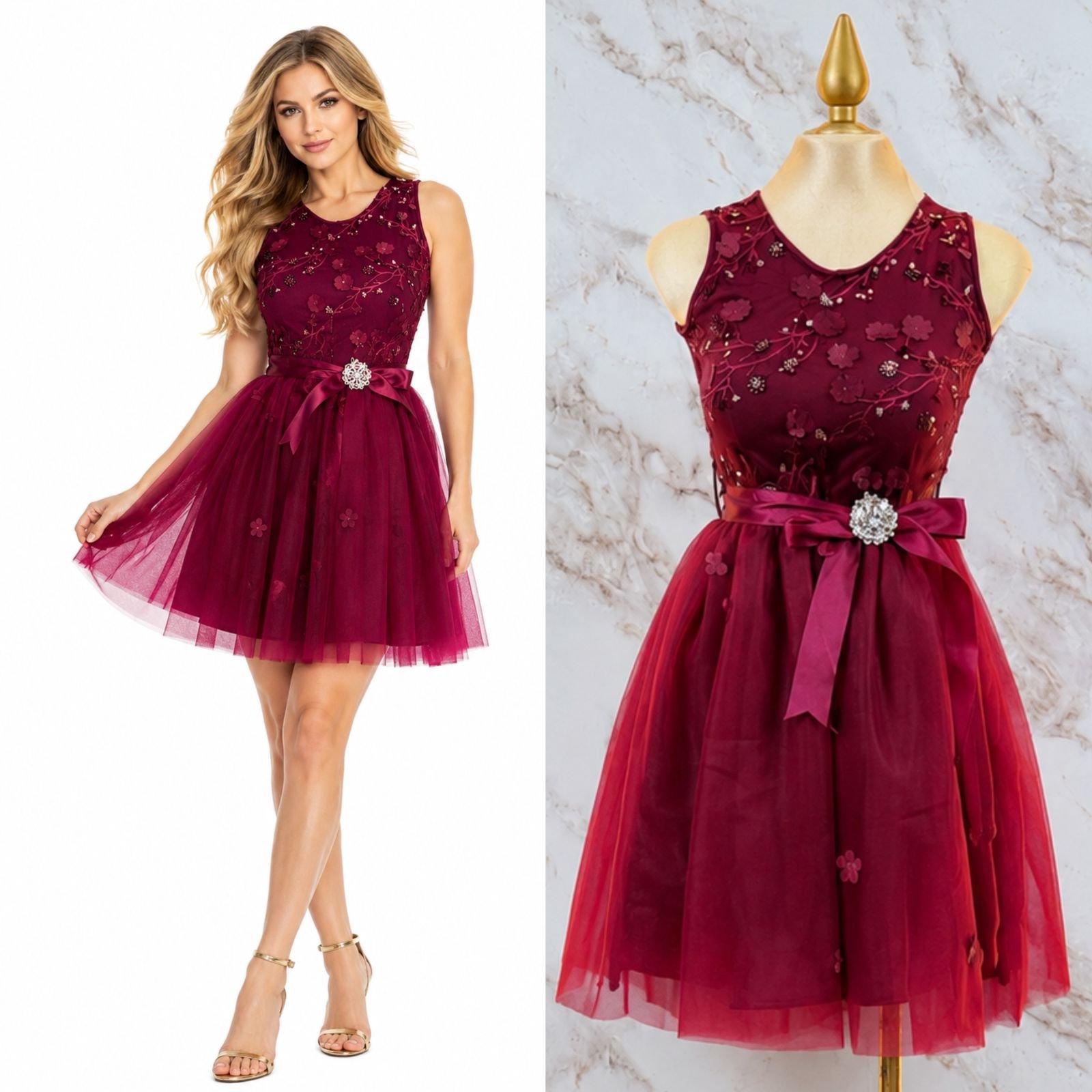 VESTIDO DE FIESTA RAMAS FLORALES - Image 2