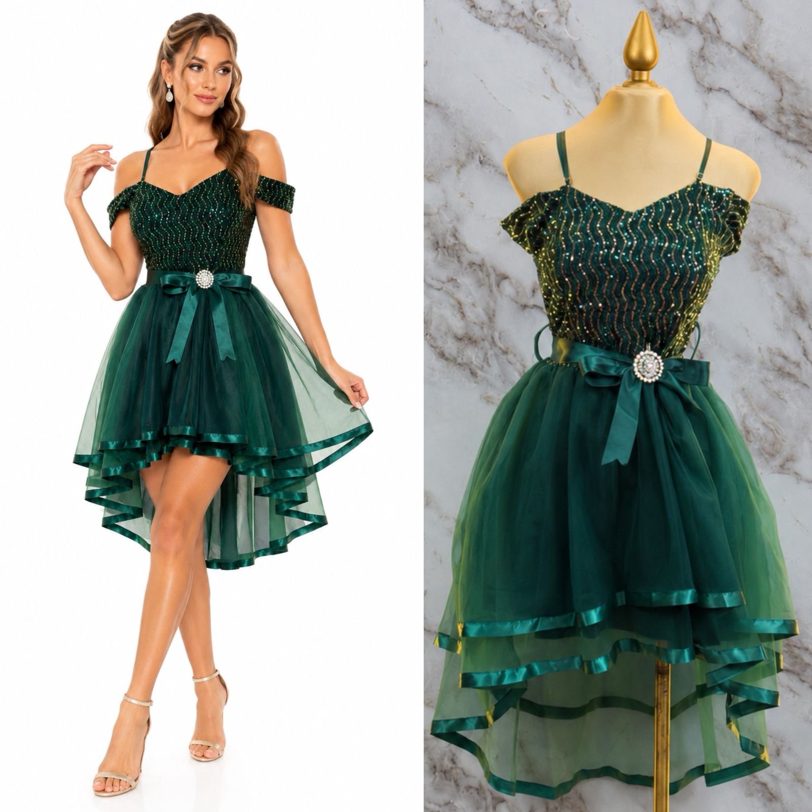 VESTIDO DE FIESTA JUVENIL CON DISEÑO EN CAPAS 2 - Image 4