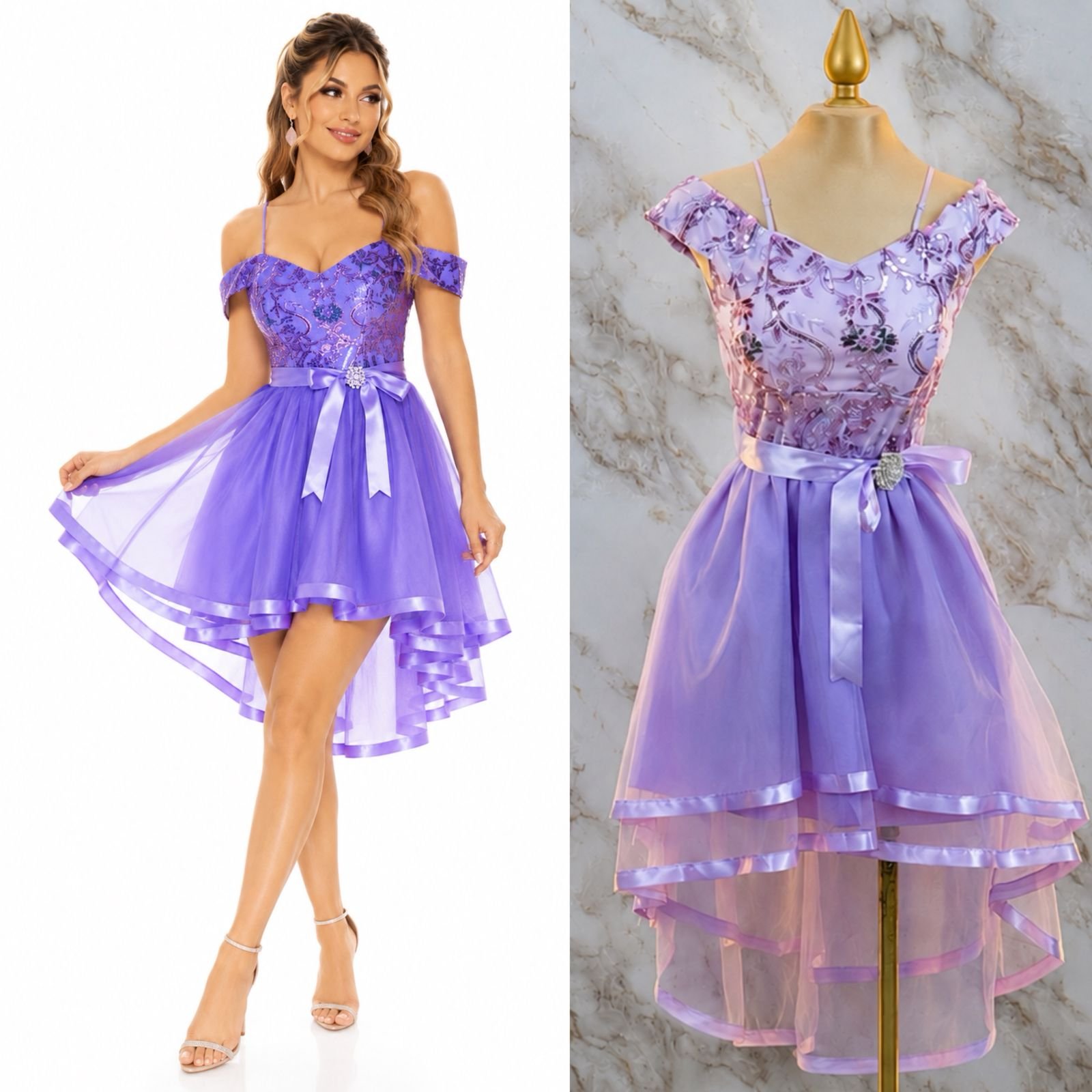 VESTIDO DE FIESTA JUVENIL CON DISEÑO EN CAPAS 2 - Image 6