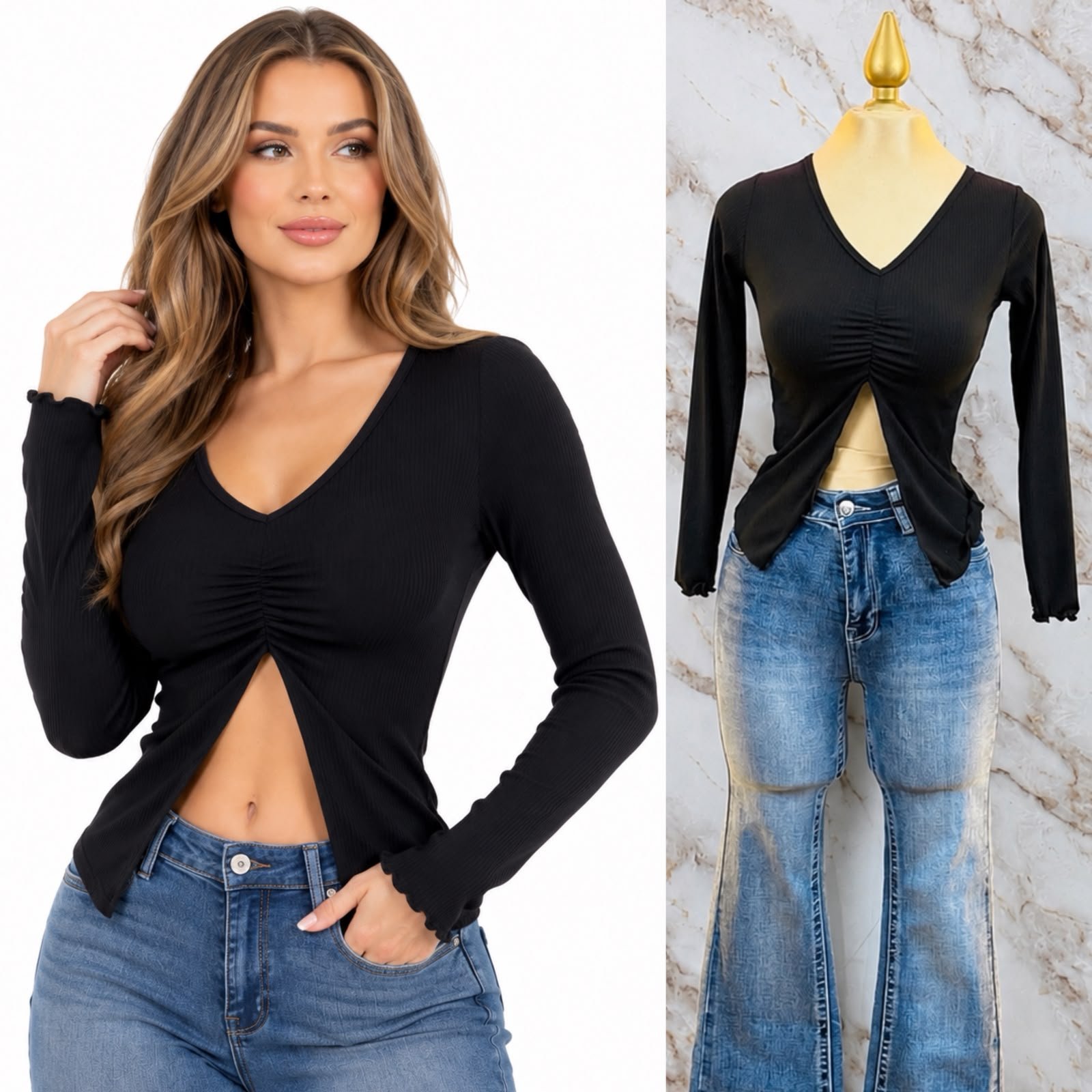 BLUSA BASICA CORTE MARIPOSA - Image 2