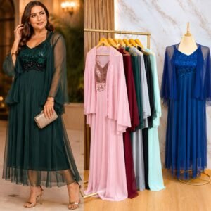 VESTIDO DE FIESTA CON APLICACION FLORAL CALADA