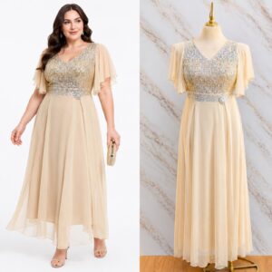VESTIDO DE FIESTA CON BROCHE DE PEDRERIA MODERNO 2