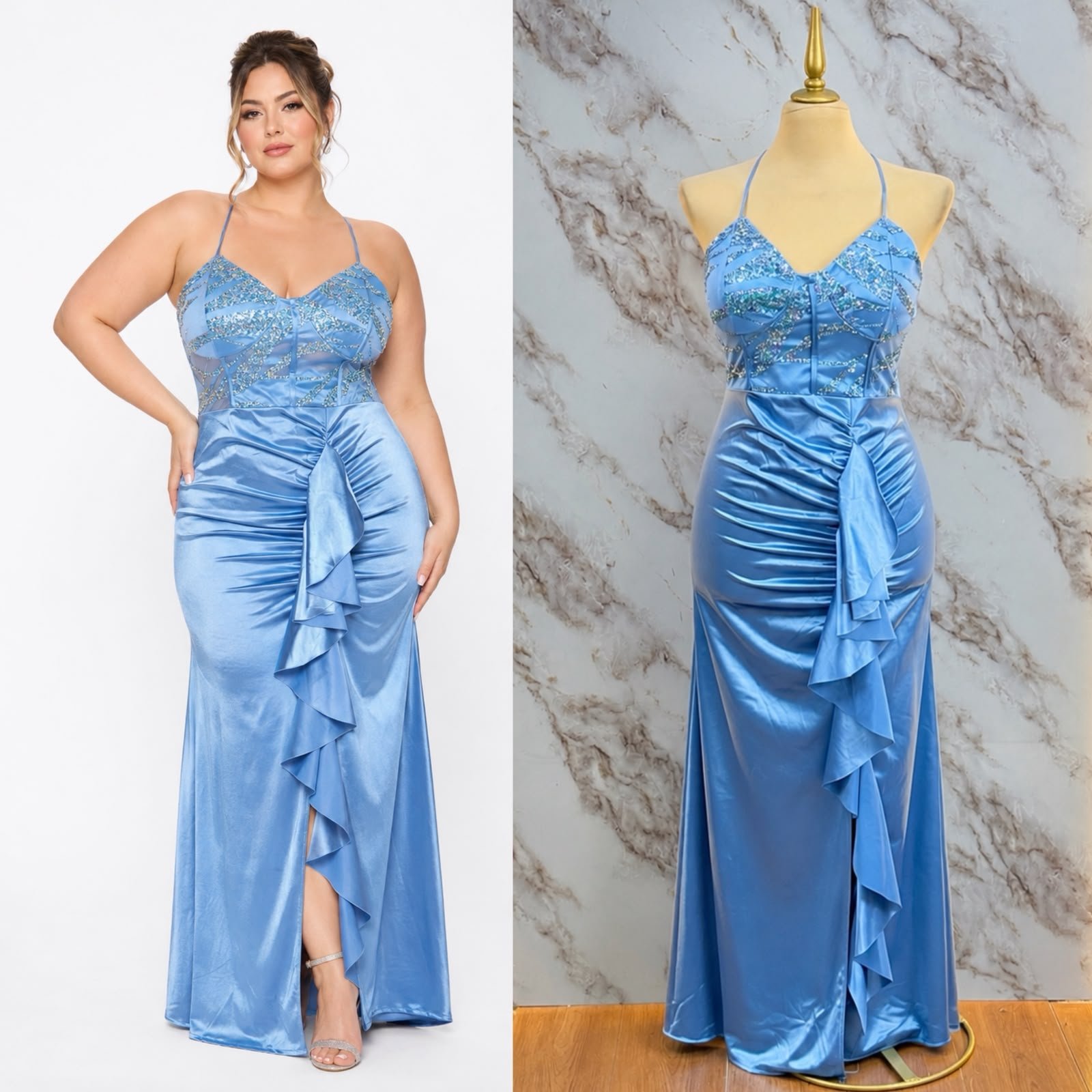 VESTIDO DE FIESTA CURVY PLUS CORTE ENTRE PIERNA - Image 6