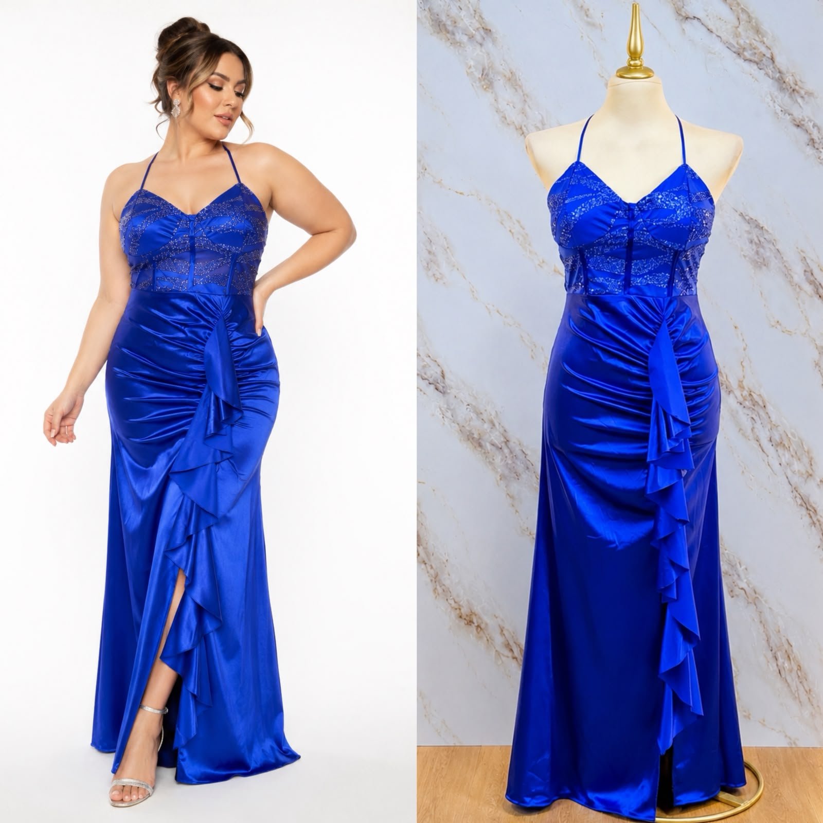 VESTIDO DE FIESTA CURVY PLUS CORTE ENTRE PIERNA - Image 3