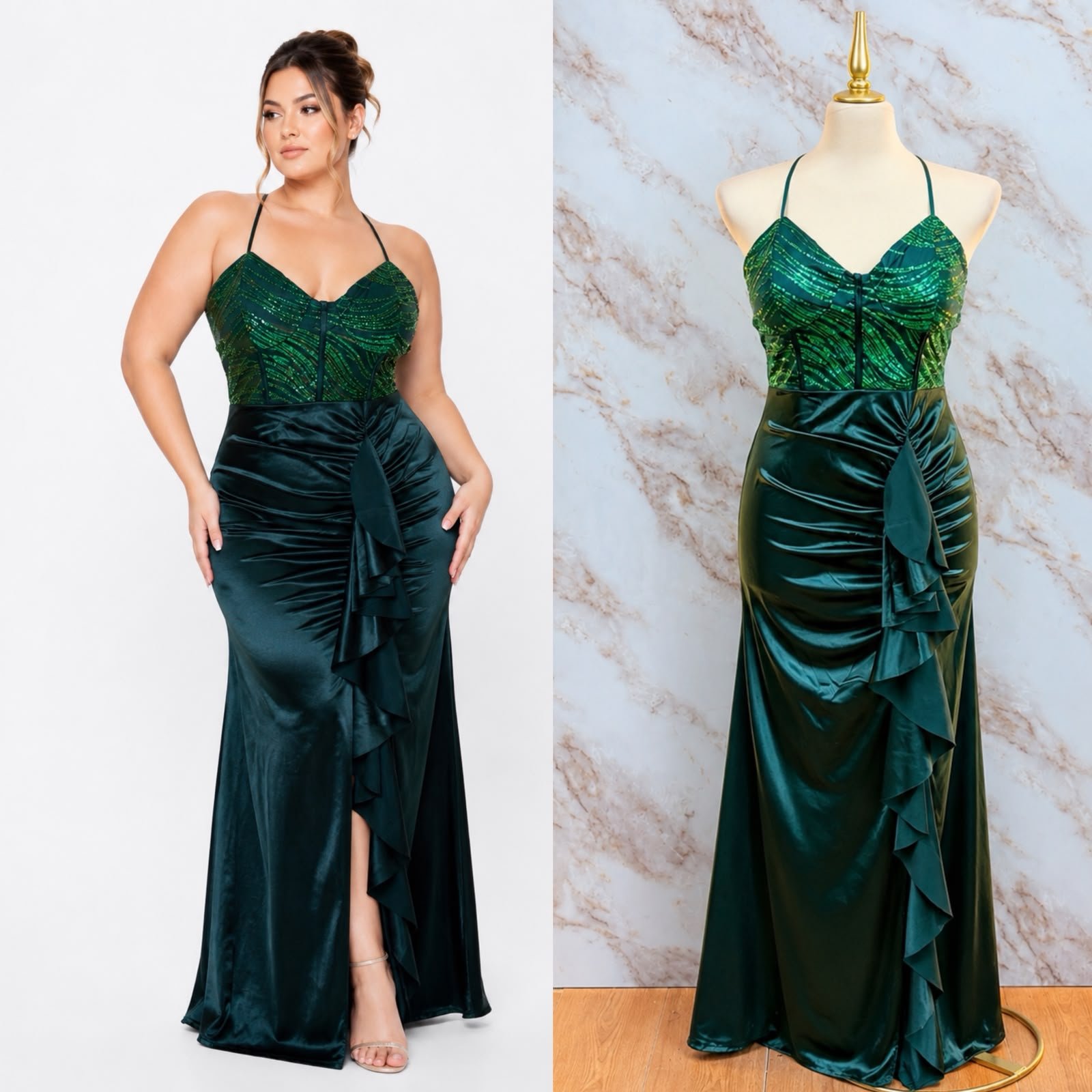 VESTIDO DE FIESTA CURVY PLUS CORTE ENTRE PIERNA - Image 4
