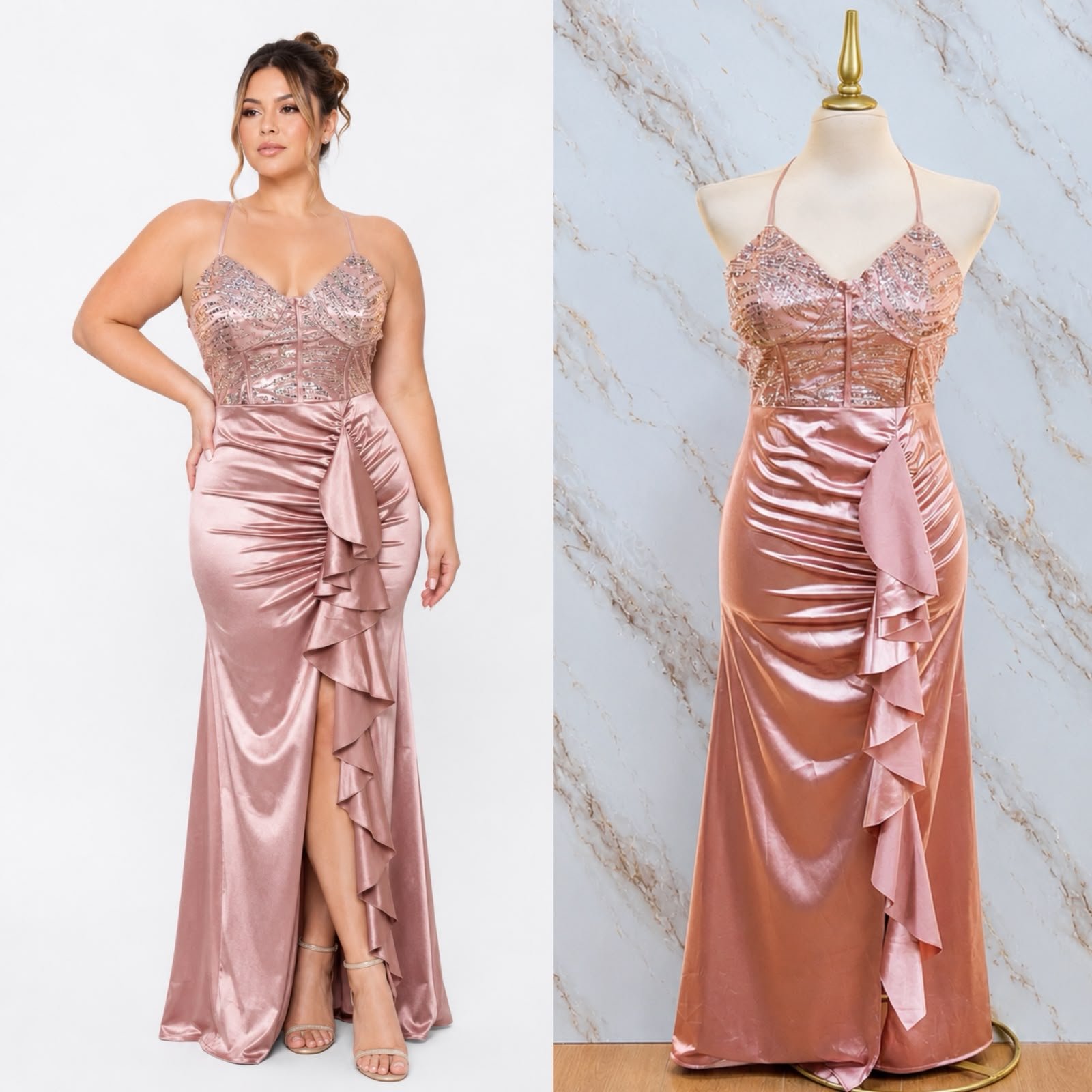 VESTIDO DE FIESTA CURVY PLUS CORTE ENTRE PIERNA - Image 2