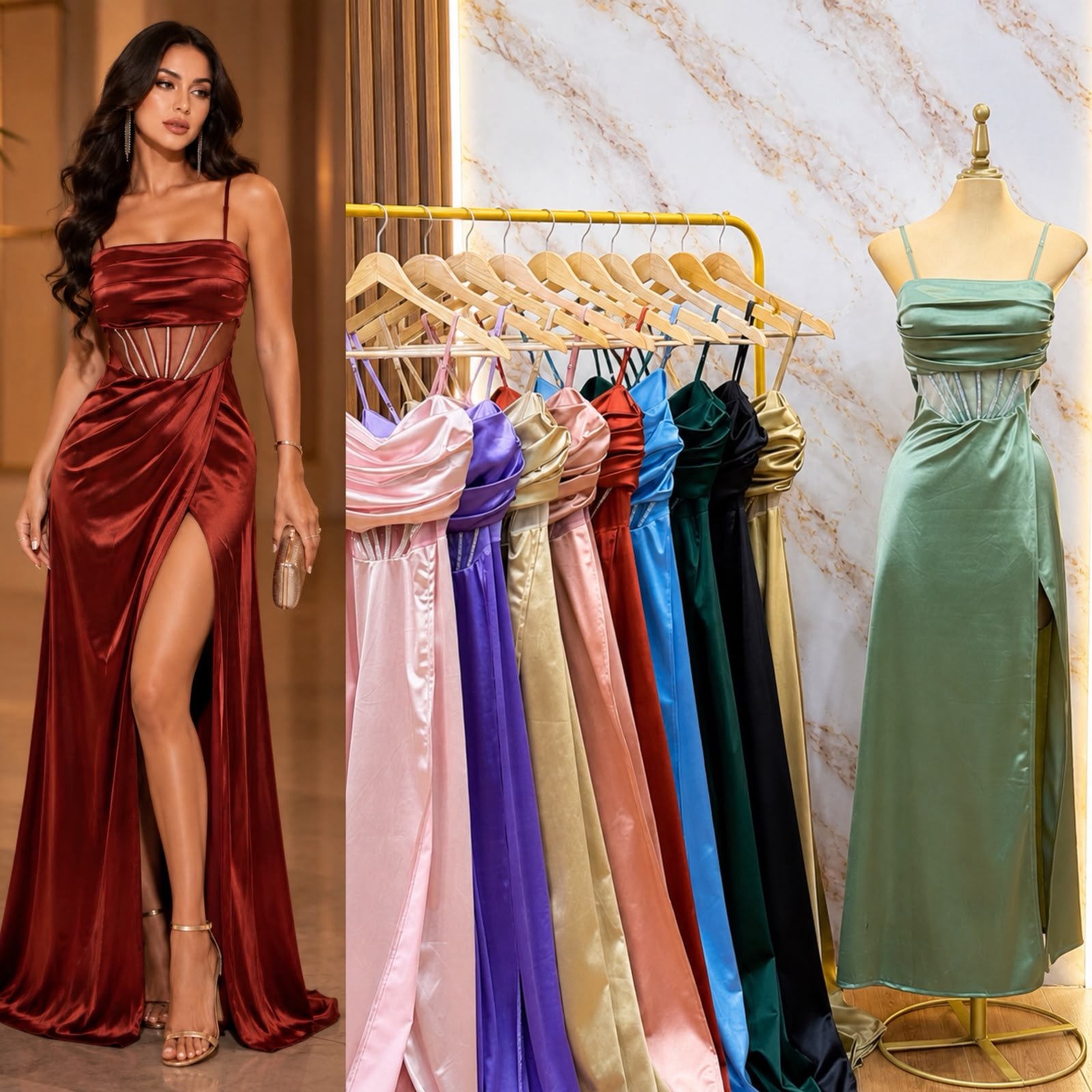 VESTIDO DE FIESTA TRAZOS CON BRILLOS MOD 2