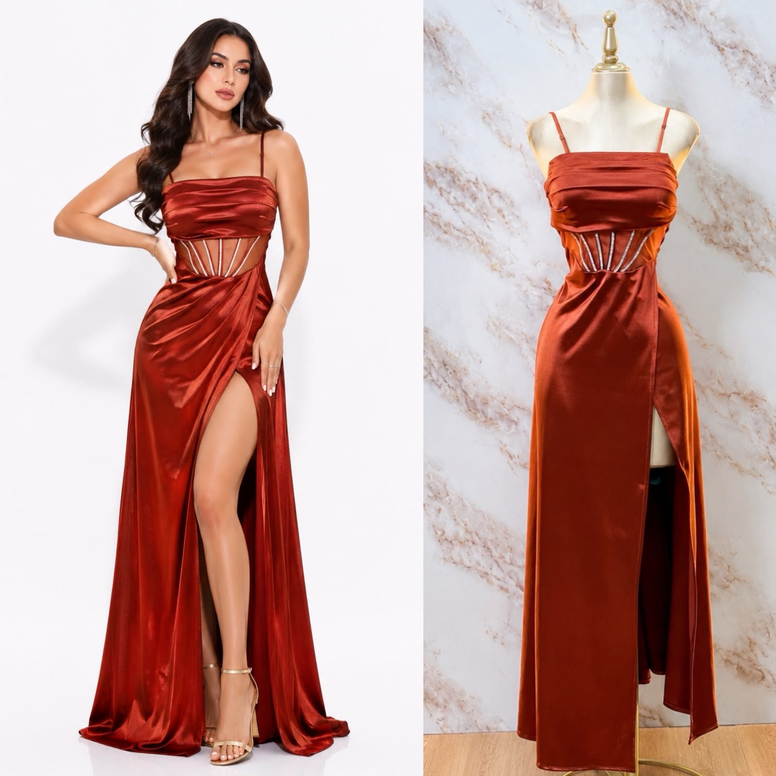 VESTIDO DE FIESTA TRAZOS CON BRILLOS MOD 2 - Image 4