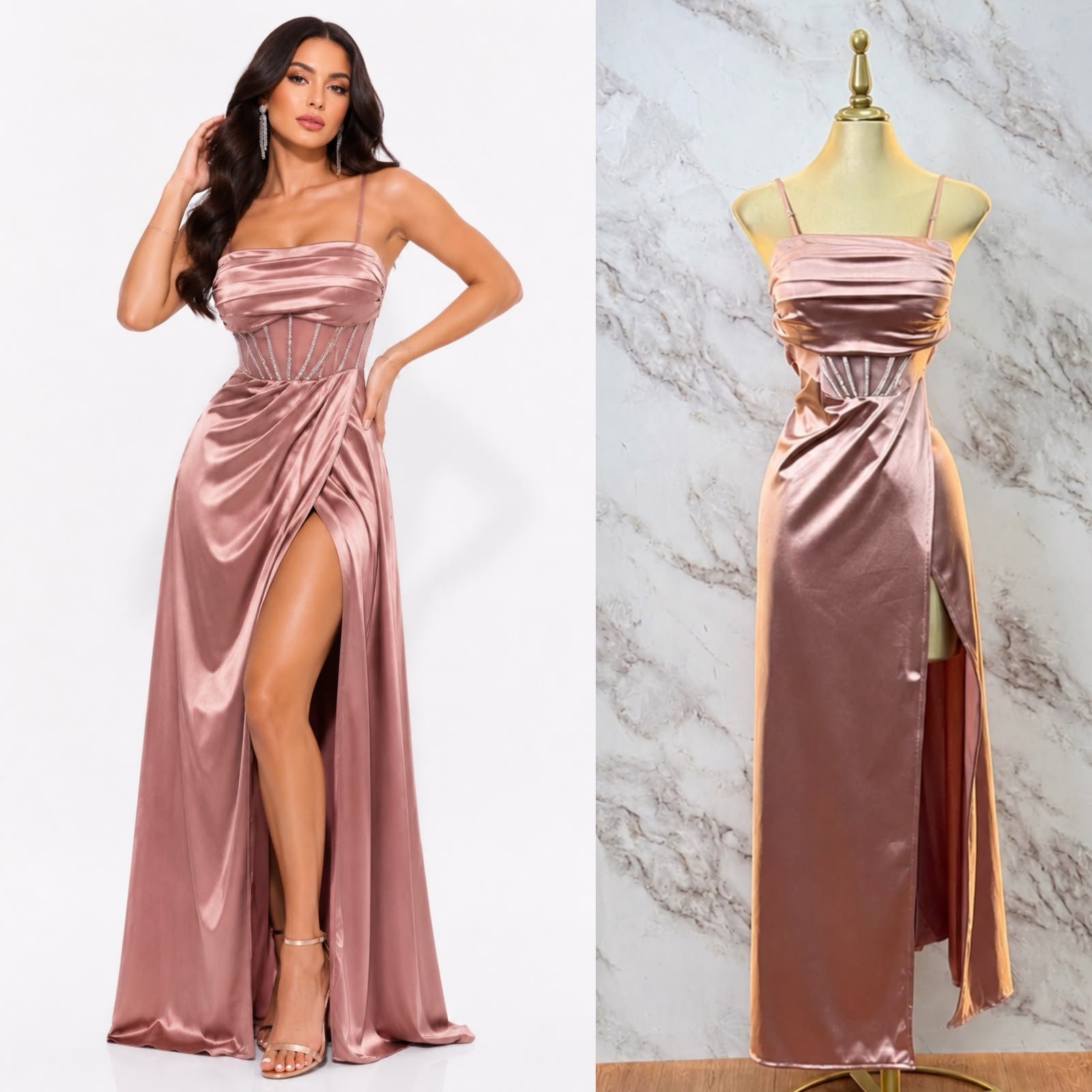 VESTIDO DE FIESTA TRAZOS CON BRILLOS MOD 2 - Image 3