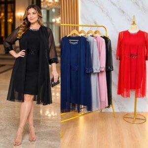 VESTIDO CURVY LAZO DE BRILLOS