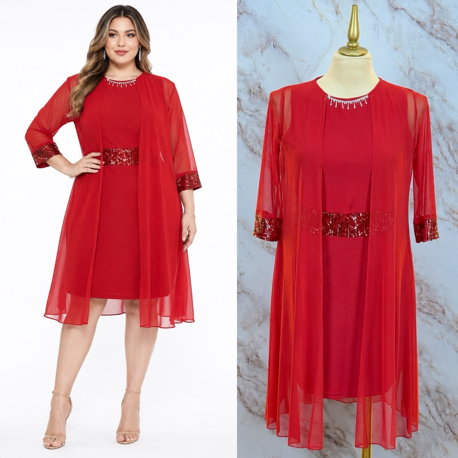 VESTIDO CURVY LAZO DE BRILLOS - Image 2
