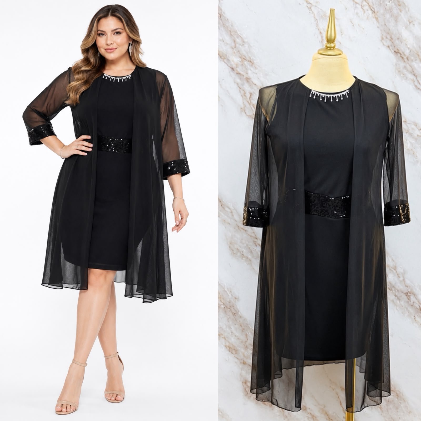 VESTIDO CURVY LAZO DE BRILLOS - Image 3