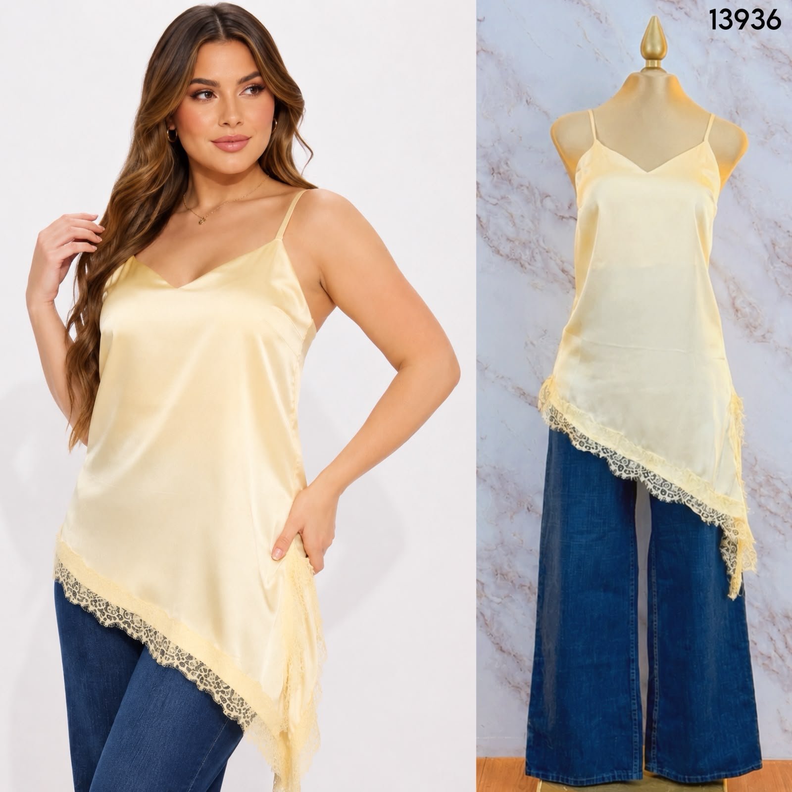 BLUSA DE TIRANTES CON ENCAJE 3936 - Image 2