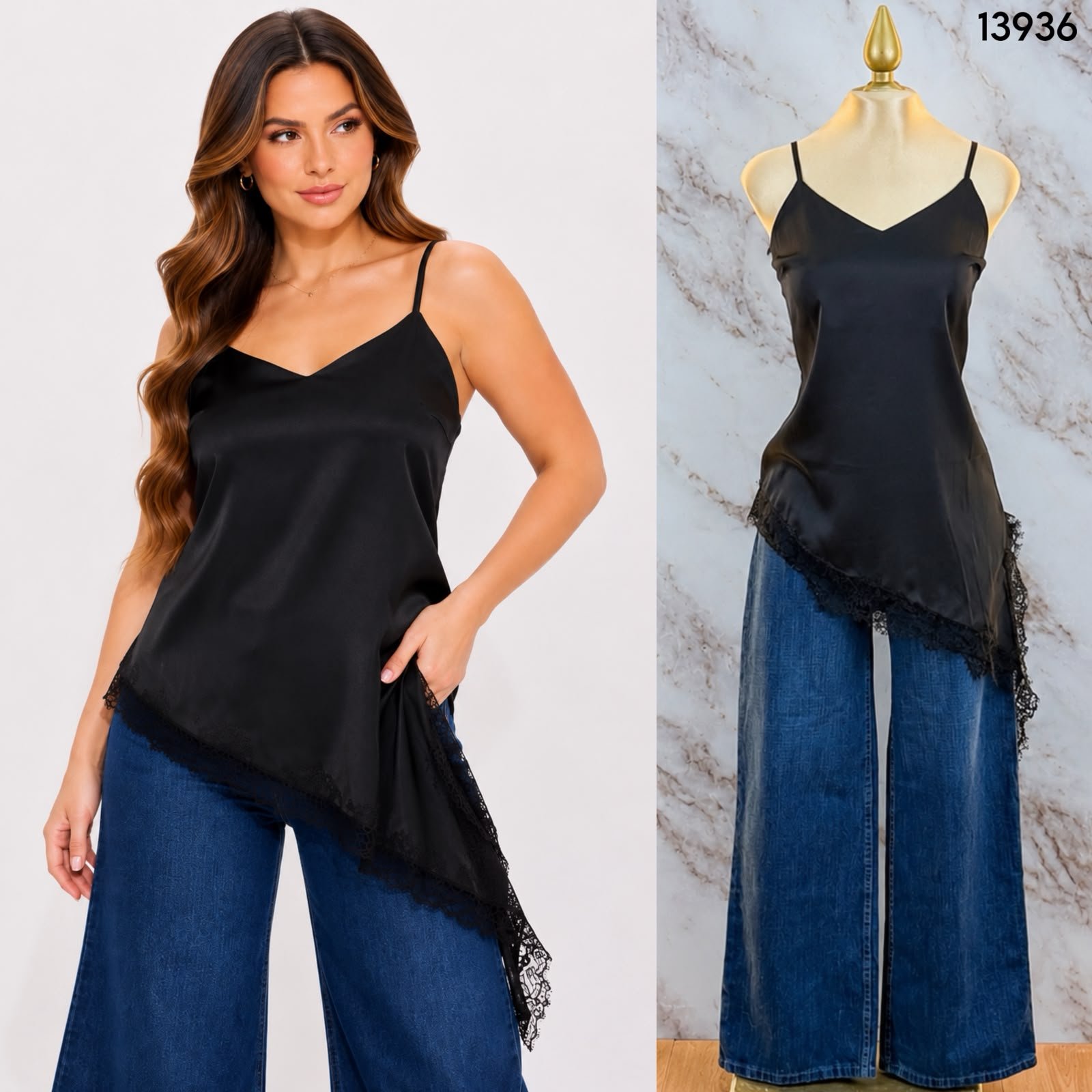 BLUSA DE TIRANTES CON ENCAJE 3936 - Image 4