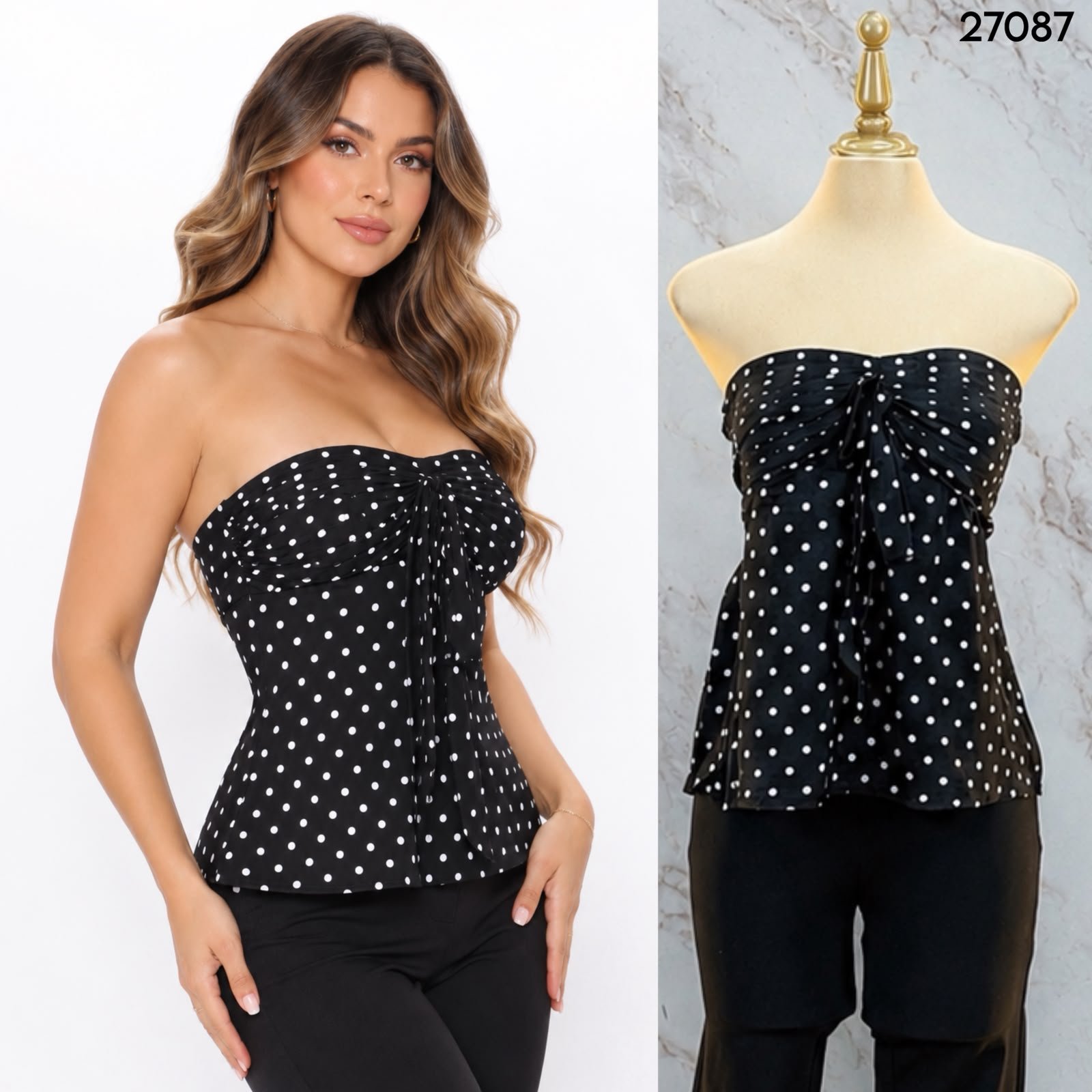 BLUSA POLKA STRAPLESS 7087 - Image 3