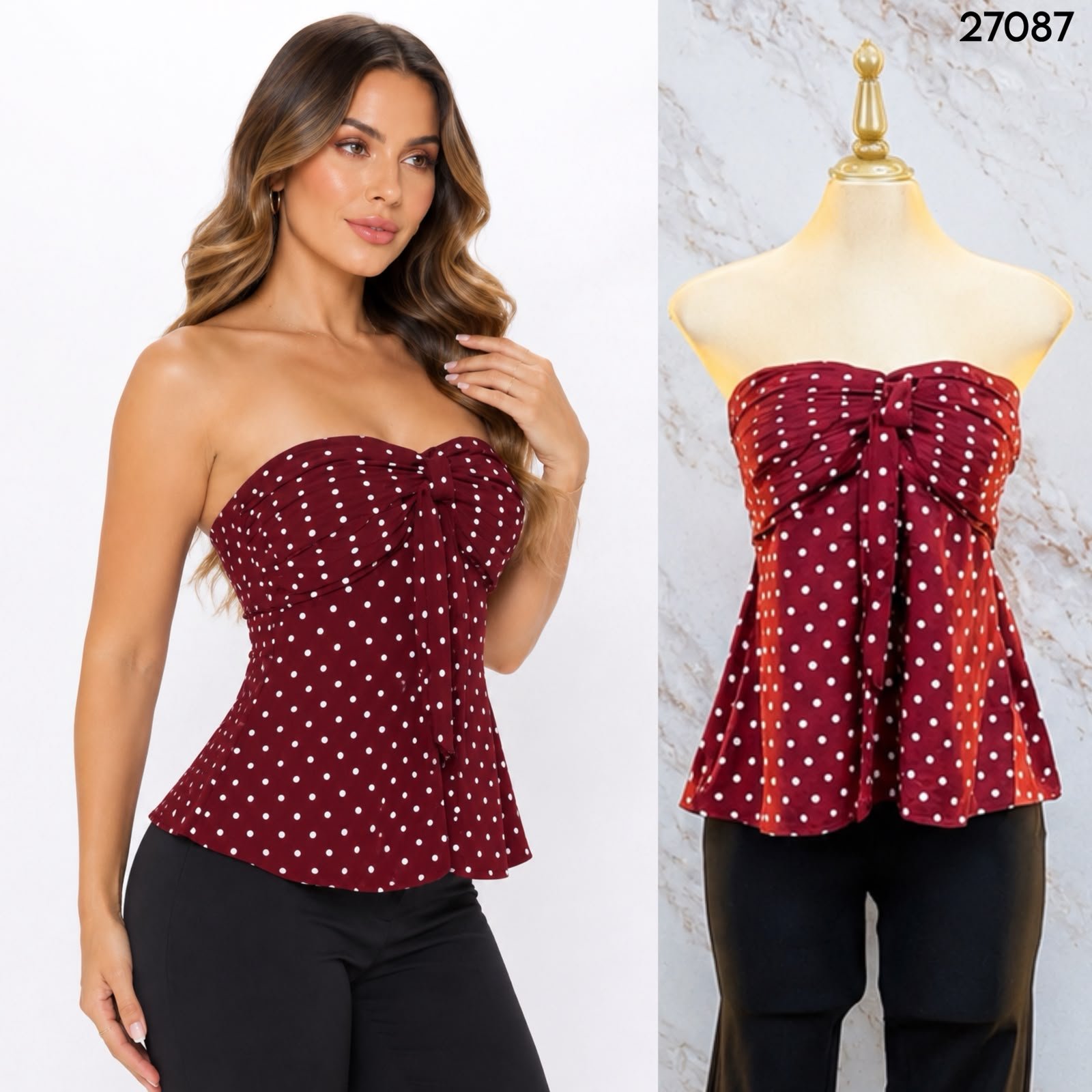 BLUSA POLKA STRAPLESS 7087 - Image 4
