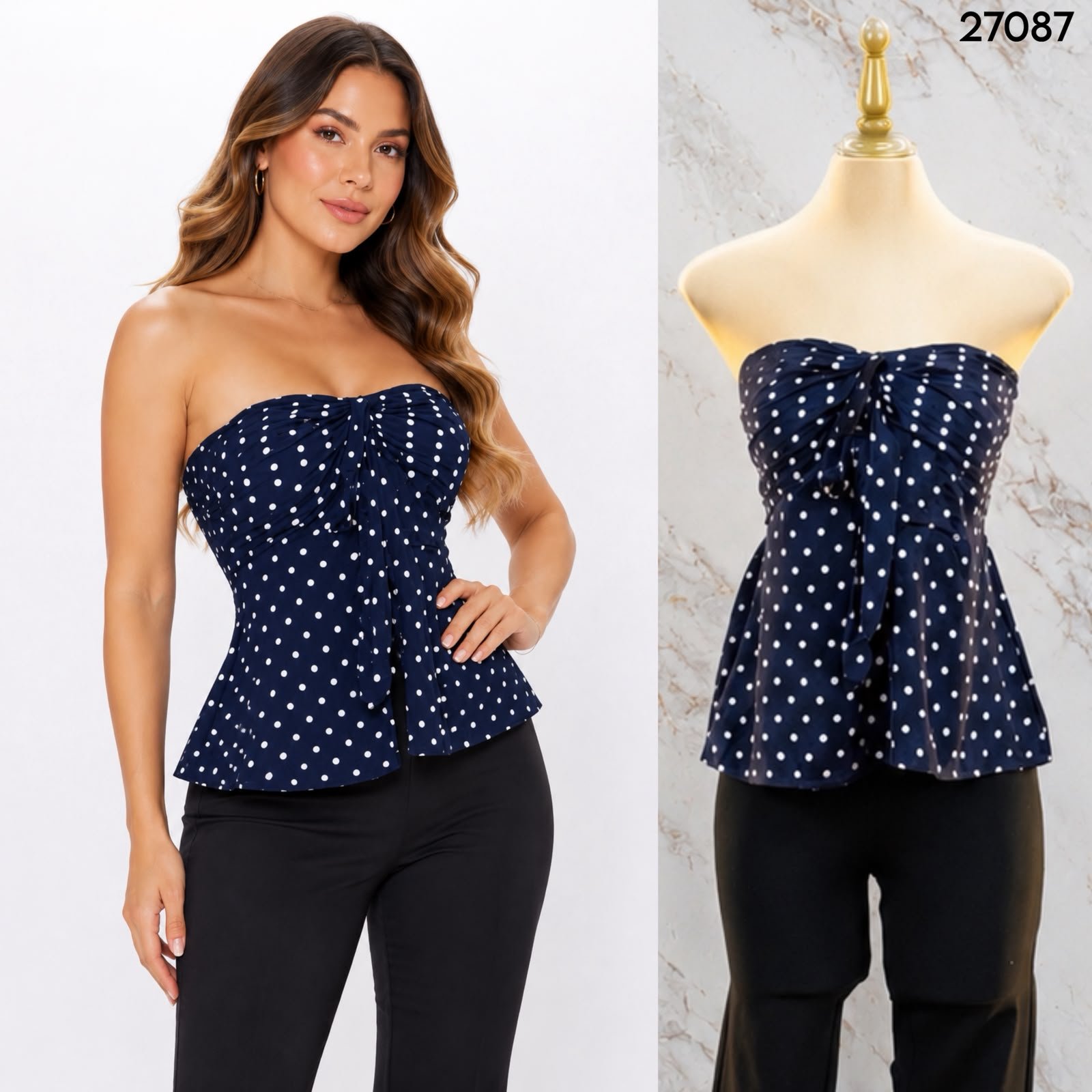 BLUSA POLKA STRAPLESS 7087 - Image 5
