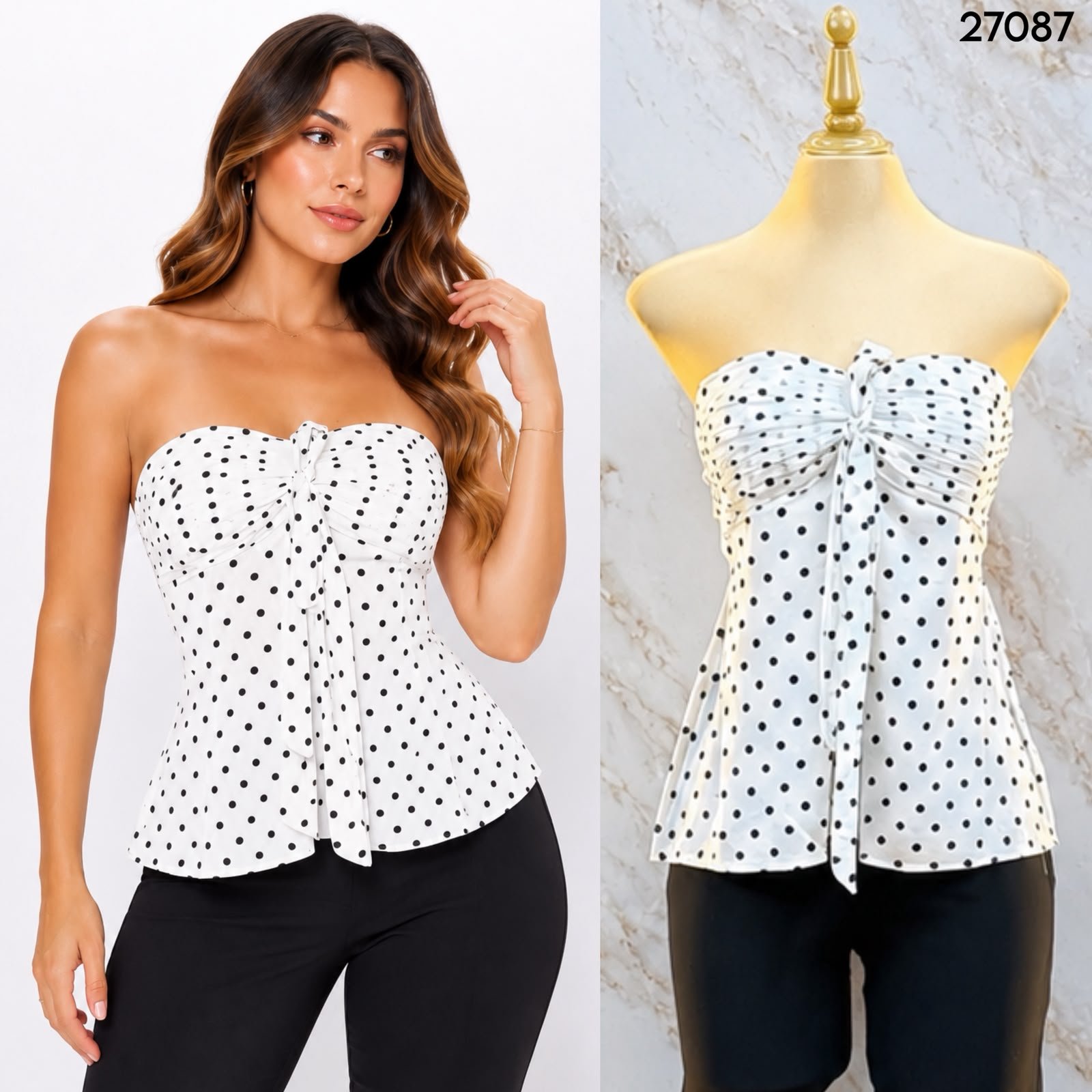 BLUSA POLKA STRAPLESS 7087 - Image 6
