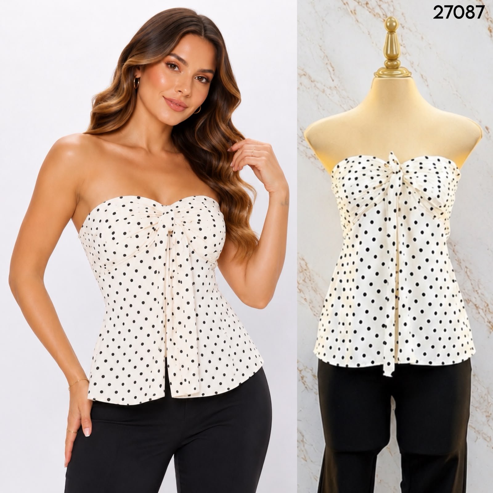 BLUSA POLKA STRAPLESS 7087 - Image 2