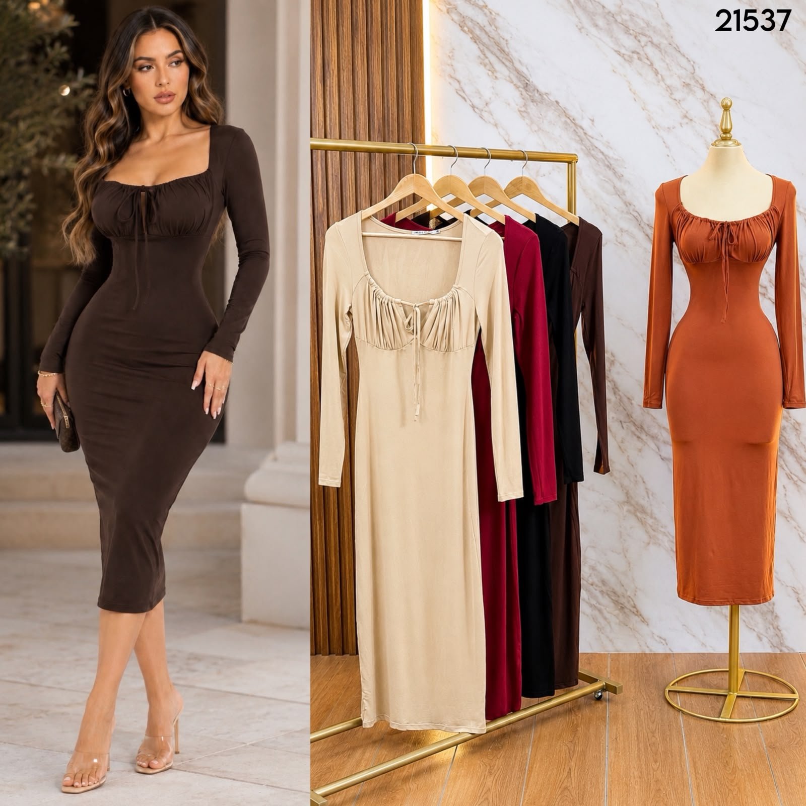 VESTIDO ESCOTE CAMPESINO 1537