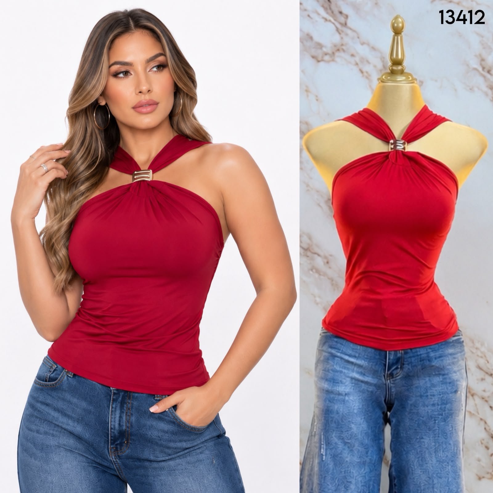 BLUSA BASICA CON APLICACION 3412 - Image 3
