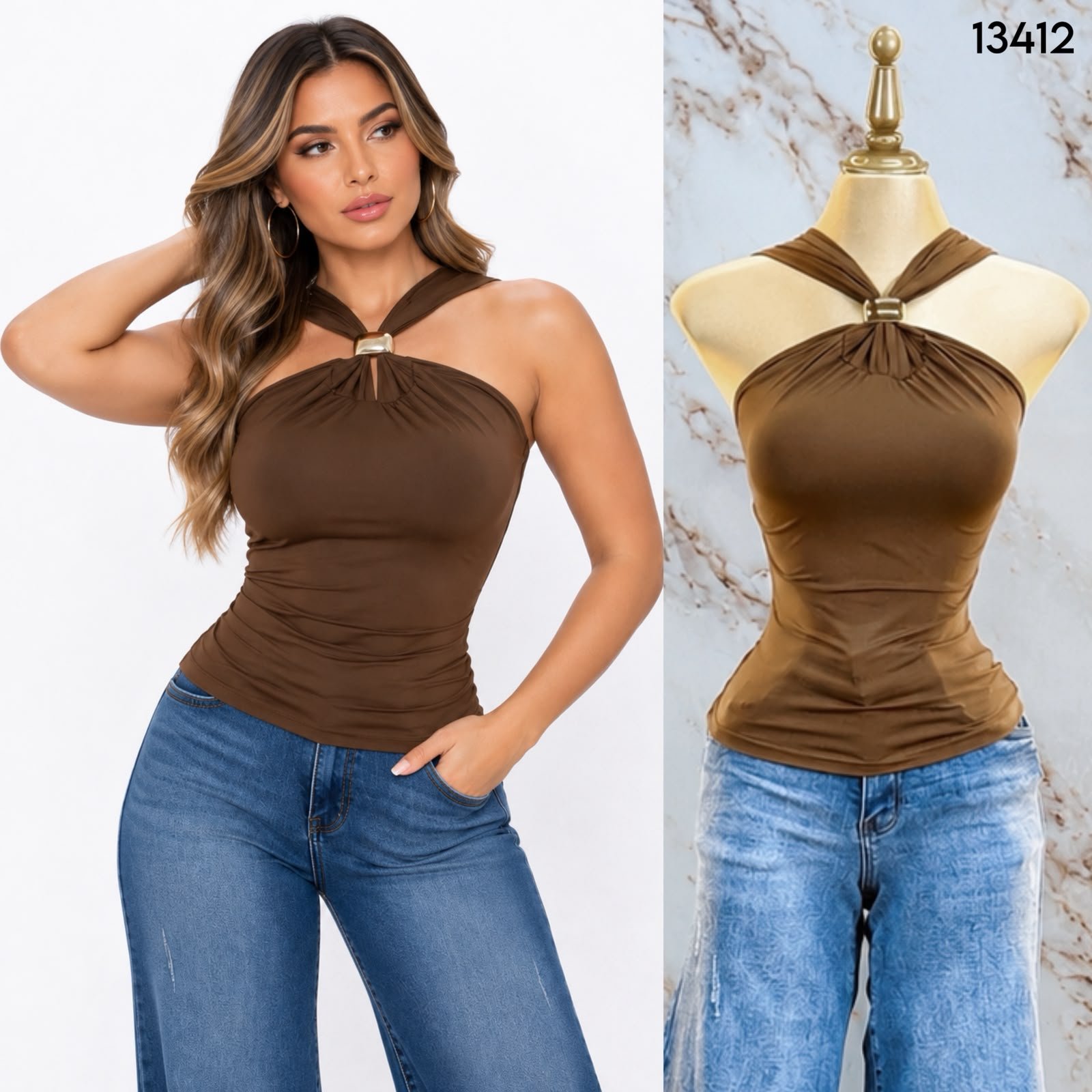 BLUSA BASICA CON APLICACION 3412 - Image 4