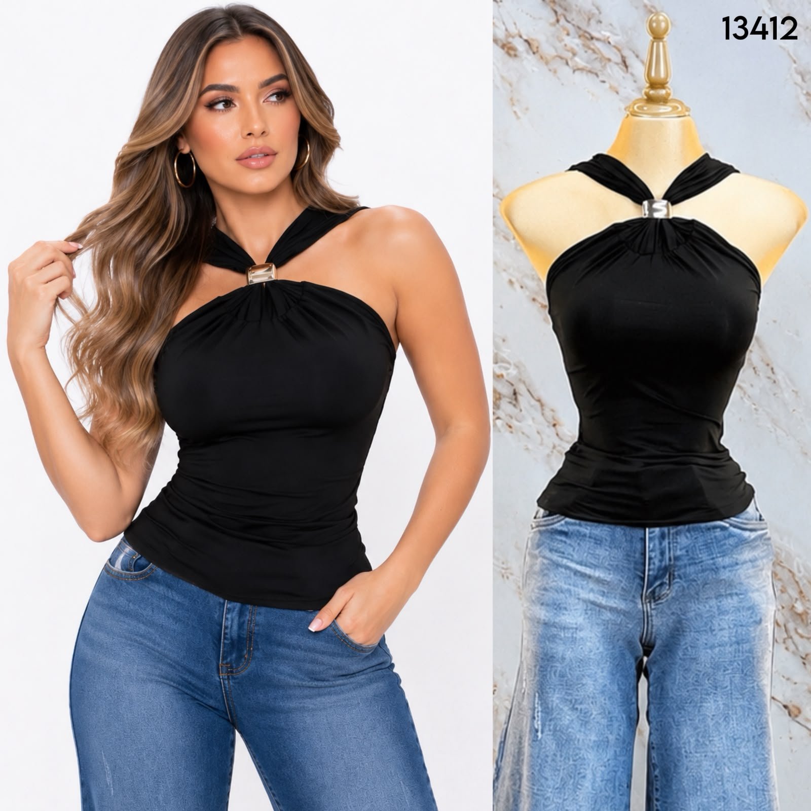 BLUSA BASICA CON APLICACION 3412 - Image 5