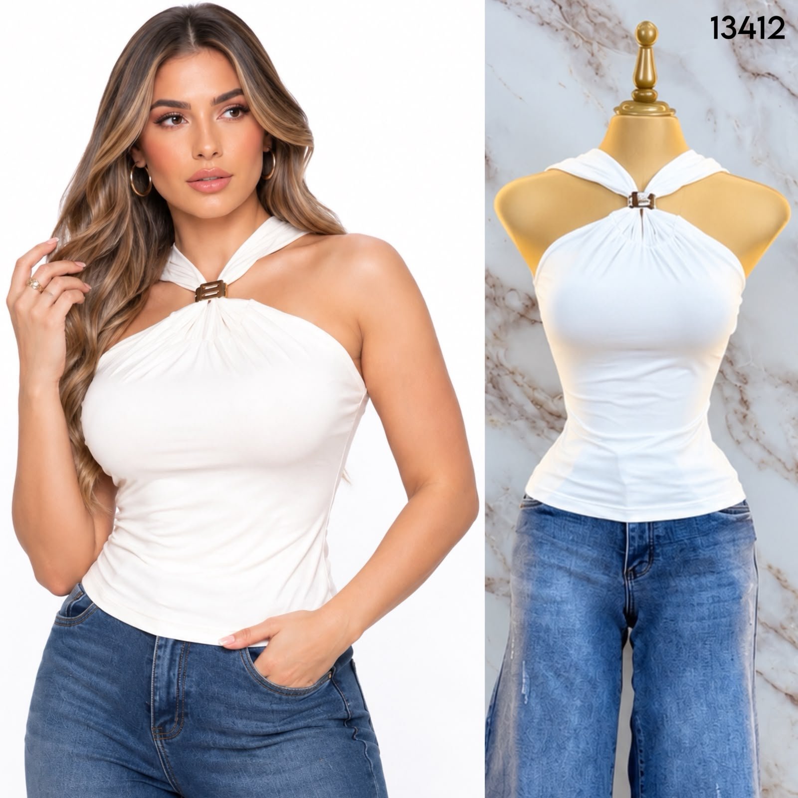BLUSA BASICA CON APLICACION 3412 - Image 2