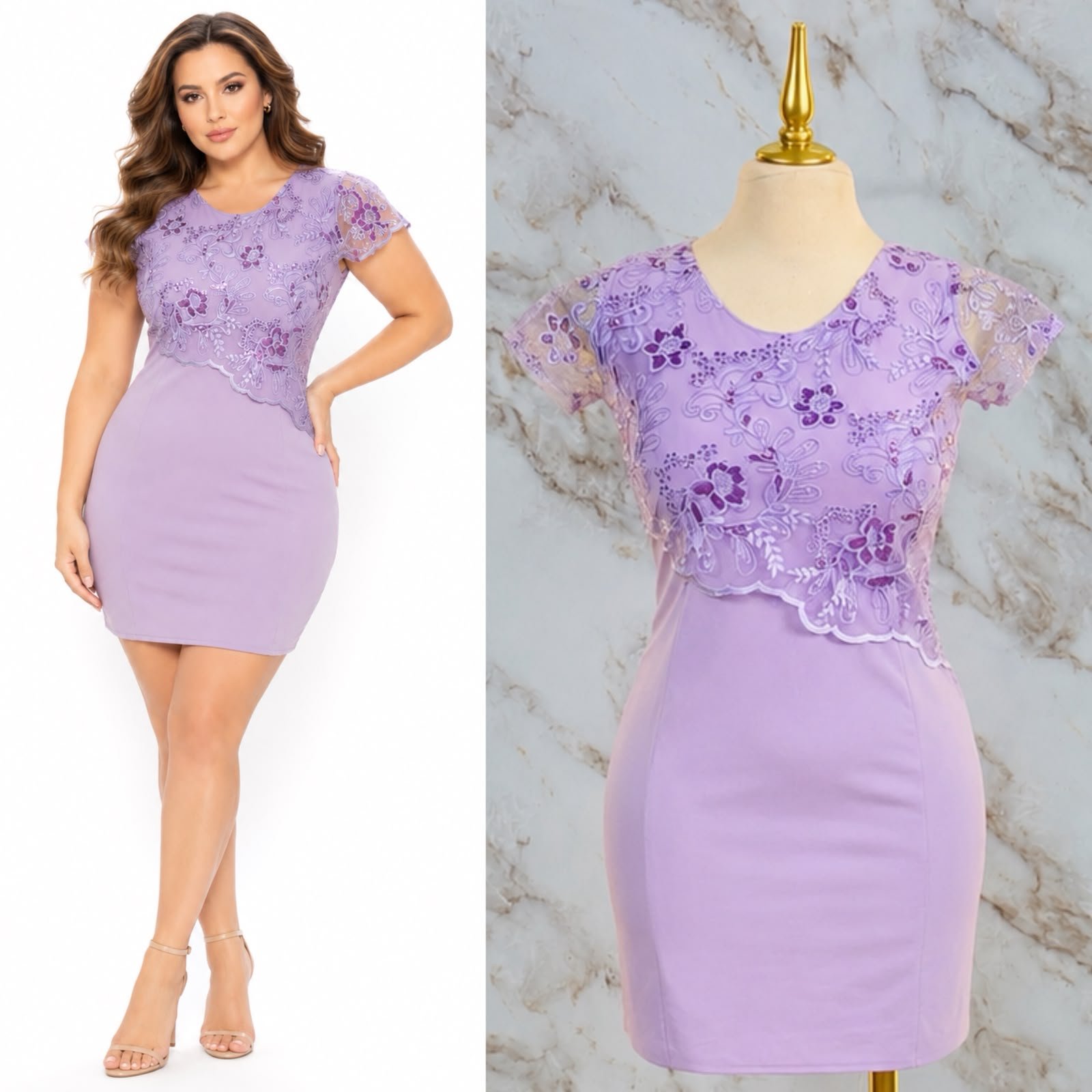 VESTIDO DE BORDADO DIAGONAL - Image 3