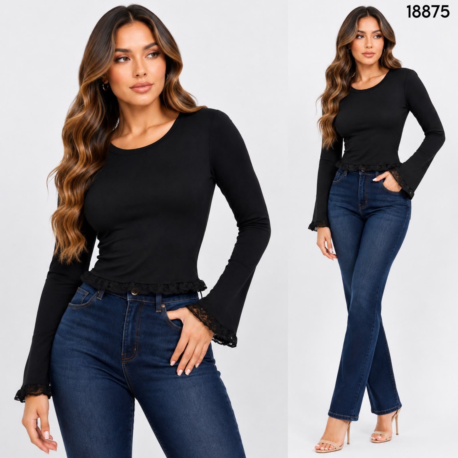 BLUSA DE TEJIDOCON ENCAJE 8875 - Image 7