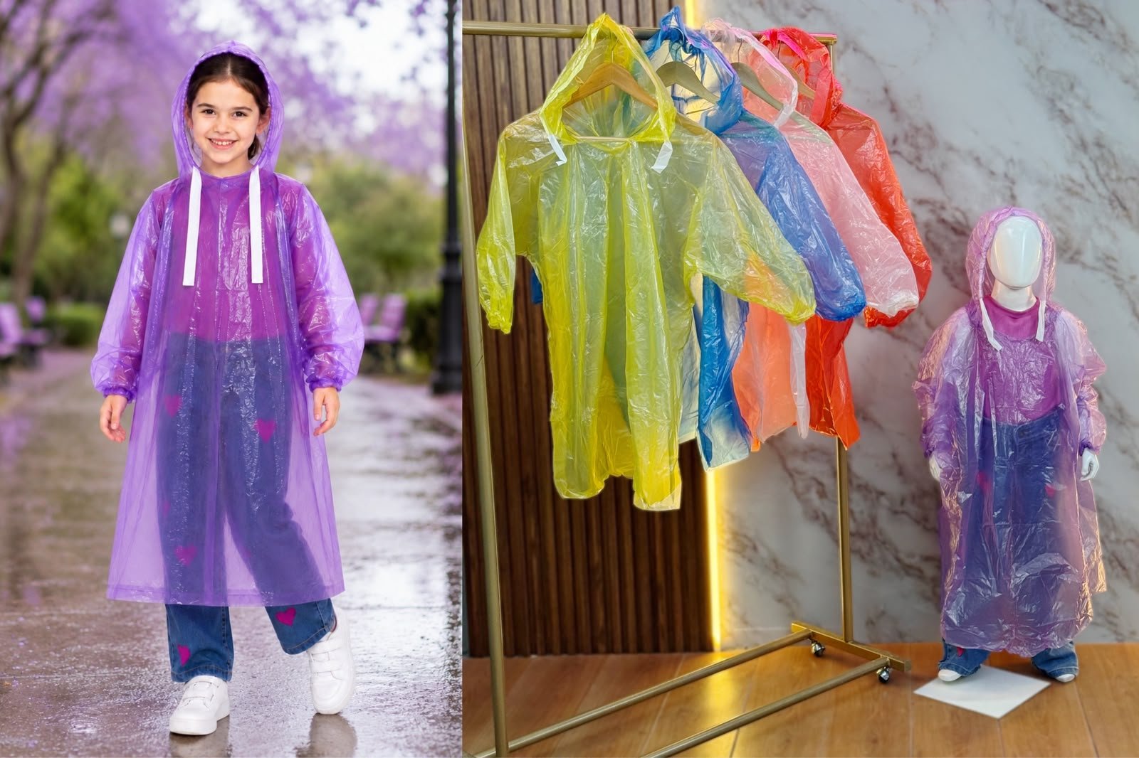 IMPERMEABLES INFANTILES COLORES SUDADERA