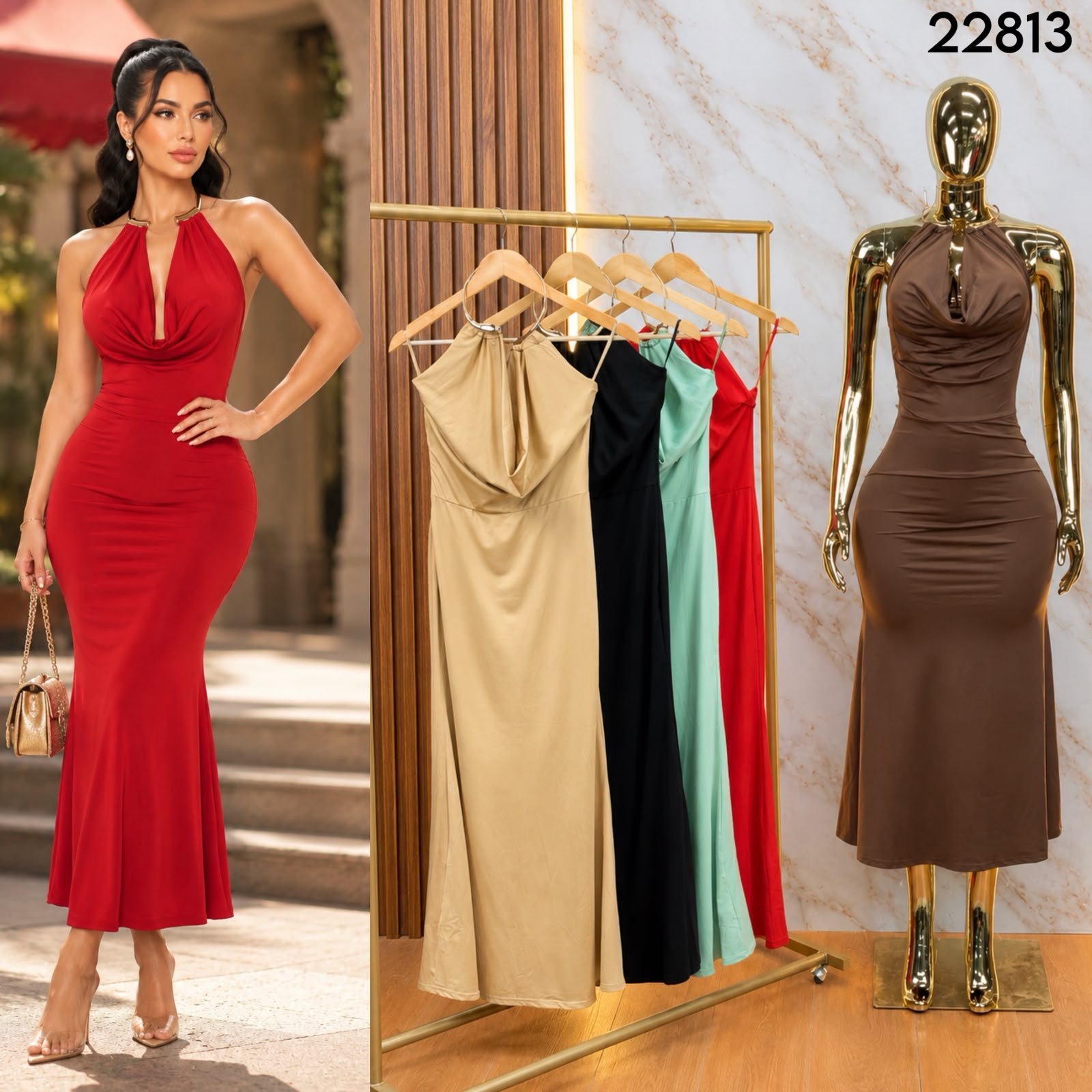VESTIDO SATINADO 22813
