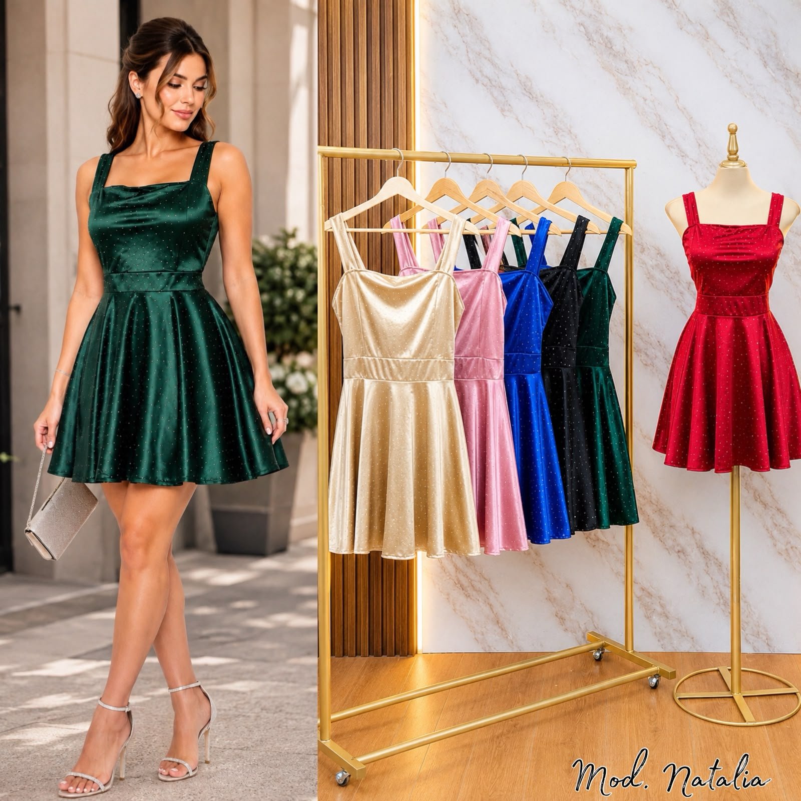 VESTIDO CON PEDRERIA NATALIA