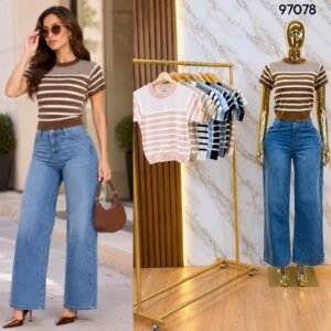 BLUSA RAYADA DE TEJIDO 7078