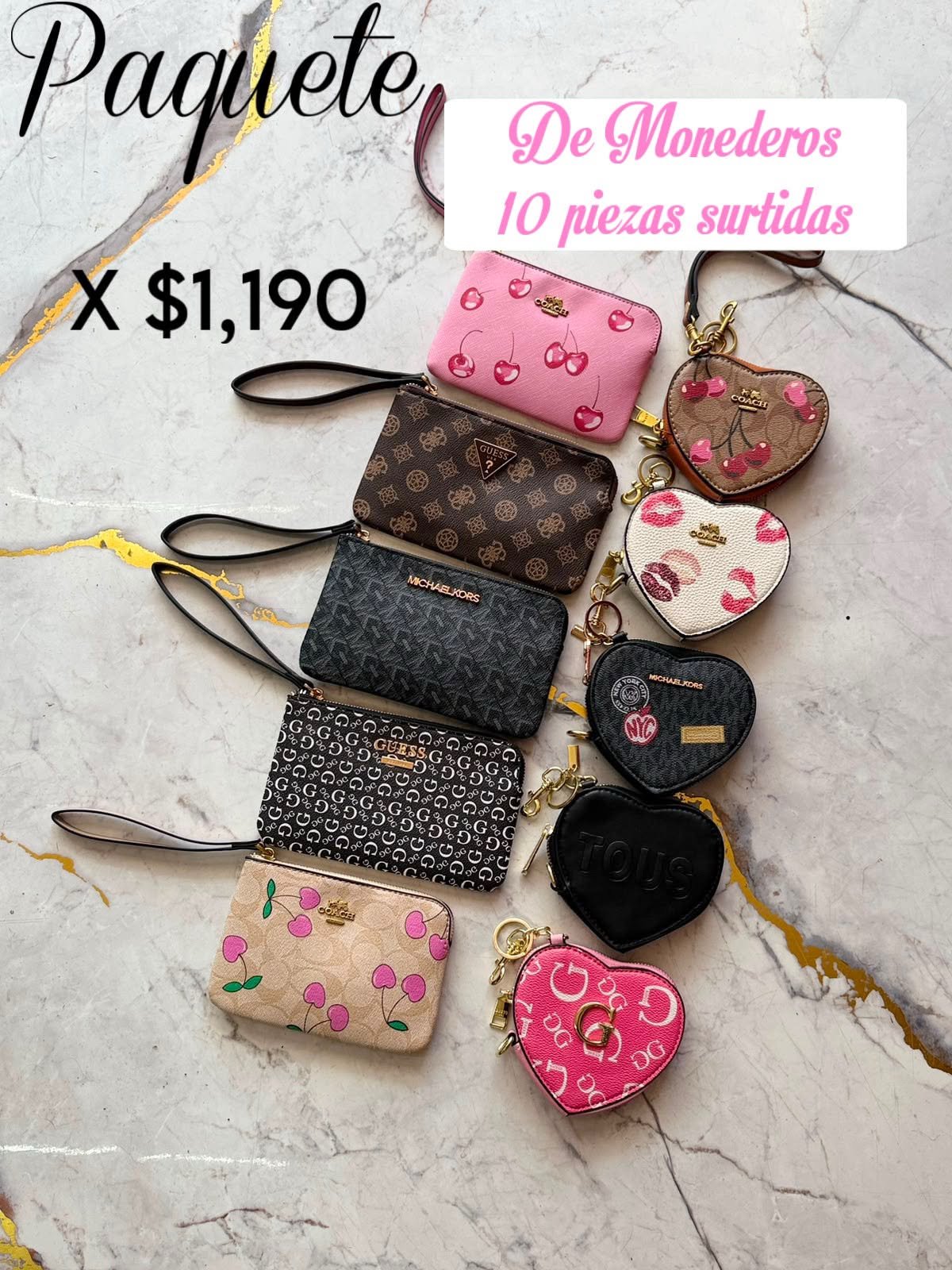 PAQUETE 10 MONEDEROS SURTIDAS