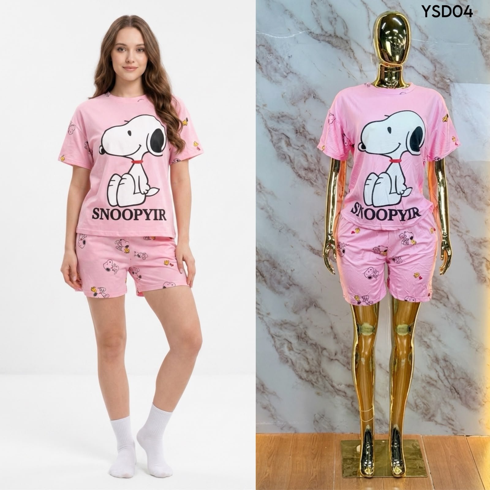 PIJAMA DE SHORT Y BLUSA PERSONAJES D04 - Image 2