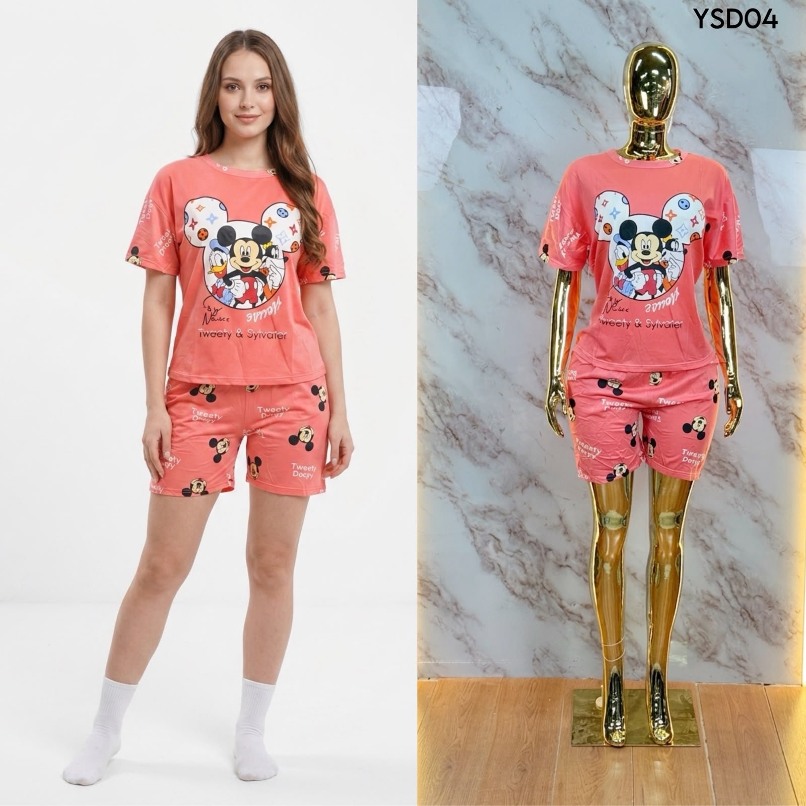 PIJAMA DE SHORT Y BLUSA PERSONAJES D04 - Image 4