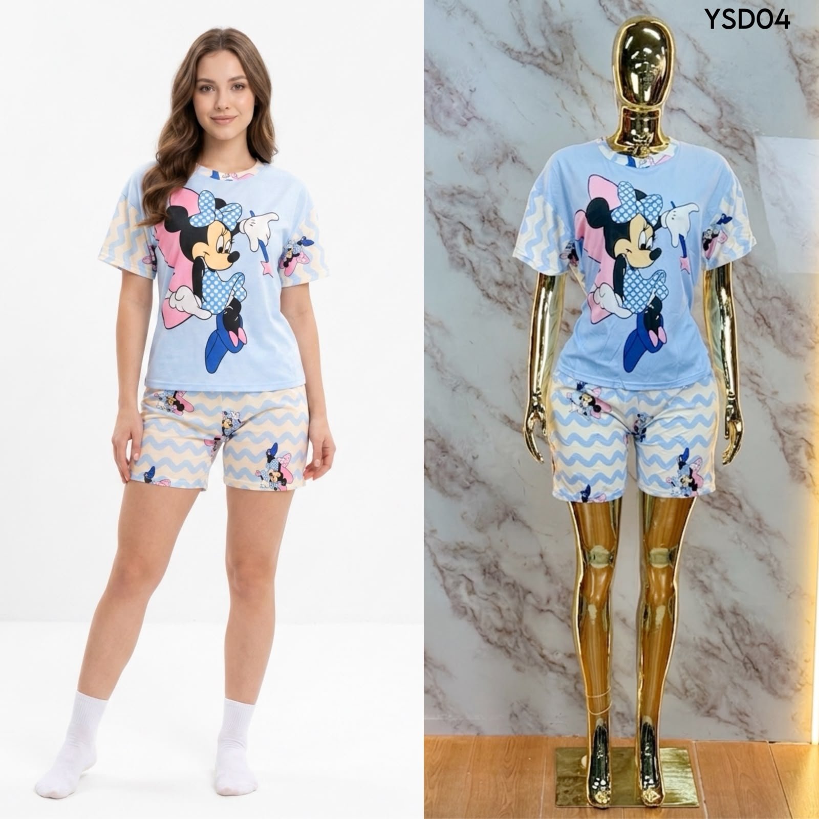 PIJAMA DE SHORT Y BLUSA PERSONAJES D04 - Image 5