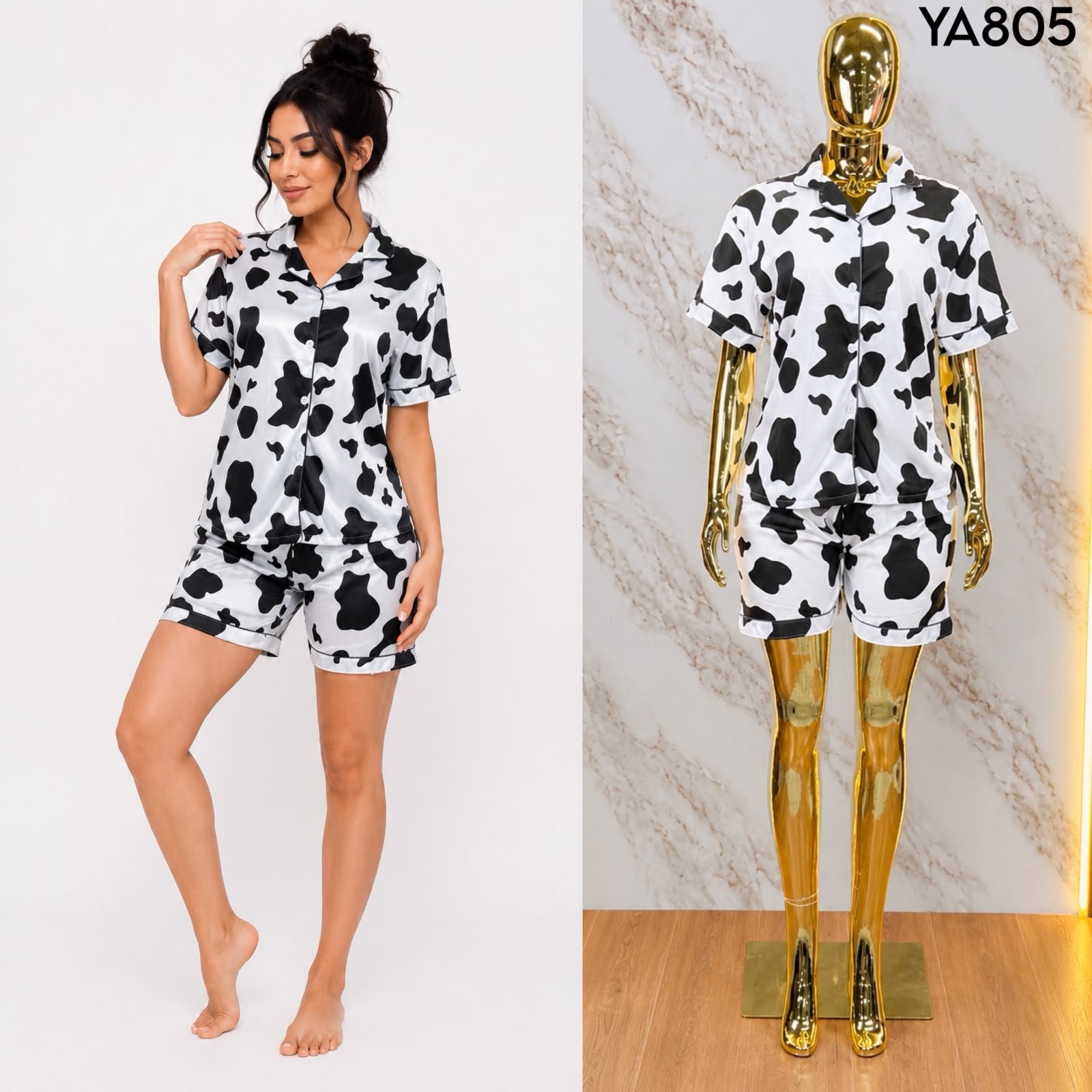 PIJAMA DE CAMISA + SHORT A805 - Image 3