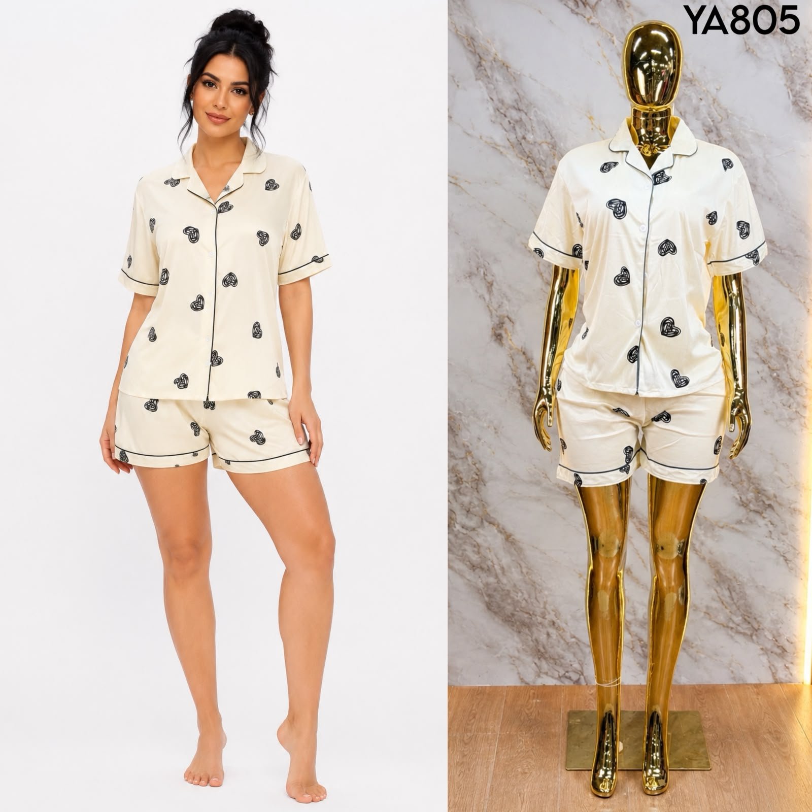 PIJAMA DE CAMISA + SHORT A805 - Image 6