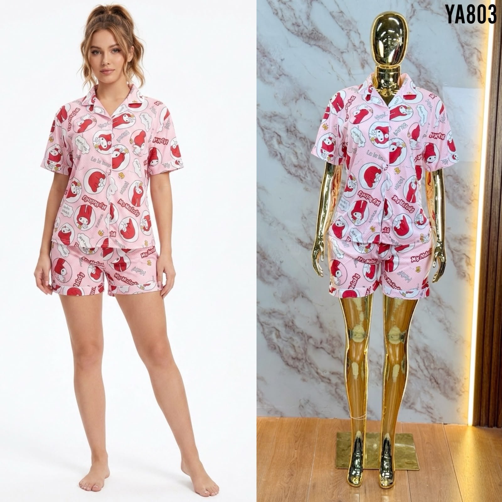 PIJAMA DE SHORT Y BLUSA A803 - Image 2