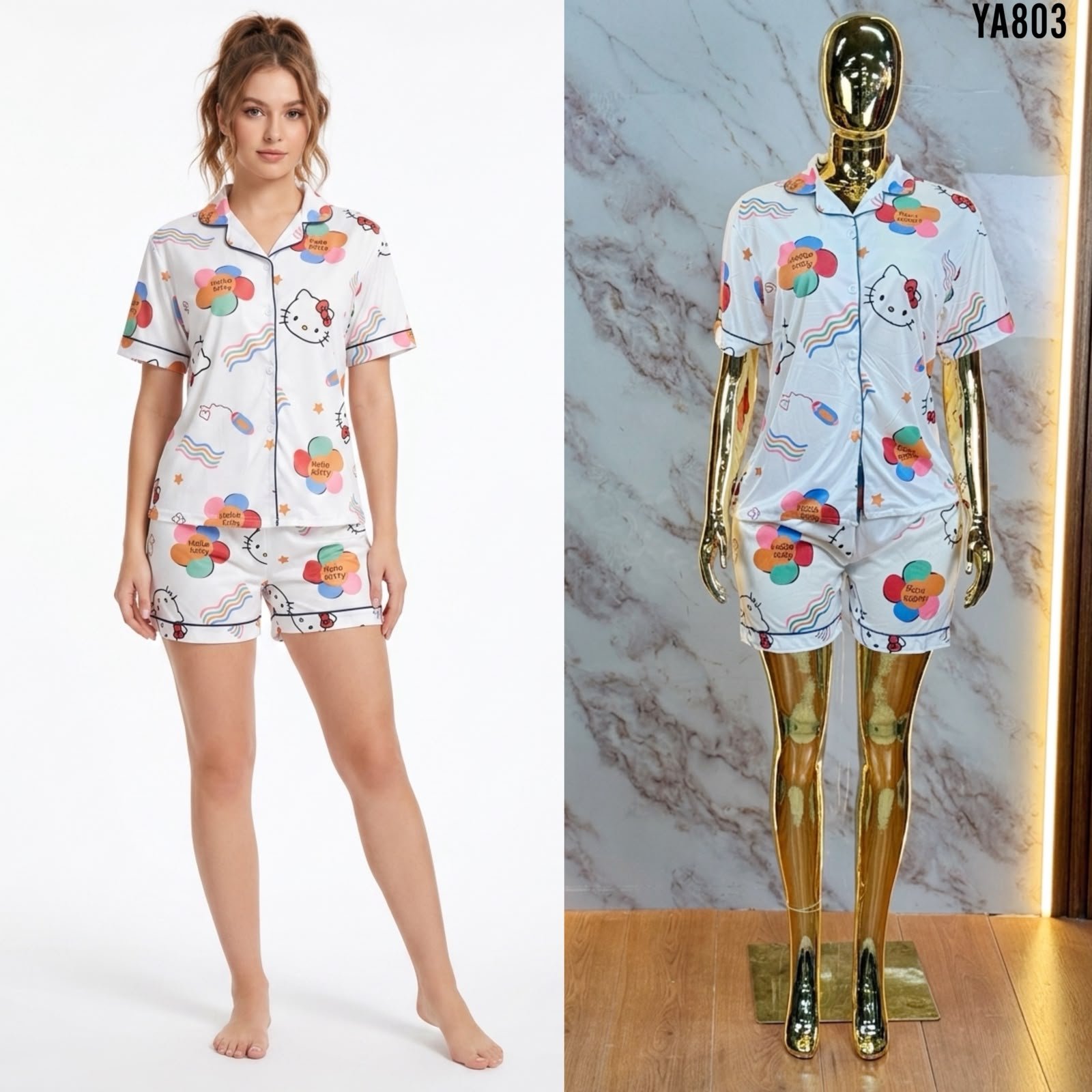 PIJAMA DE SHORT Y BLUSA A803 - Image 5