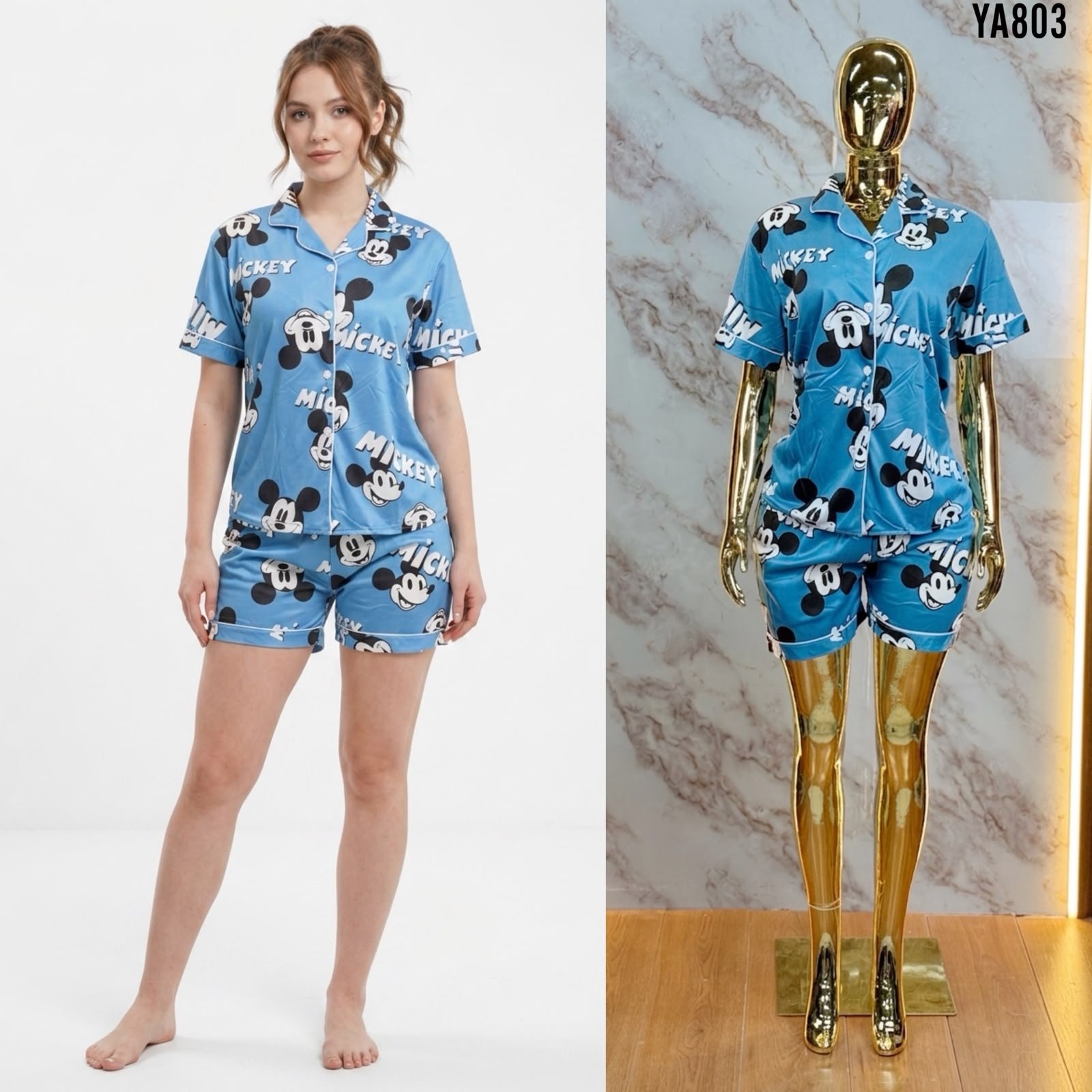 PIJAMA DE SHORT Y BLUSA A803 - Image 6