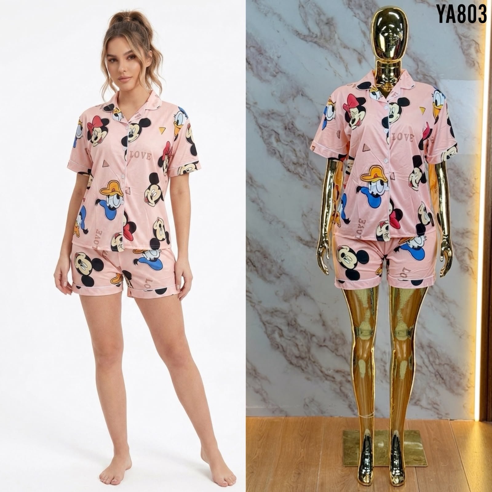 PIJAMA DE SHORT Y BLUSA A803 - Image 3