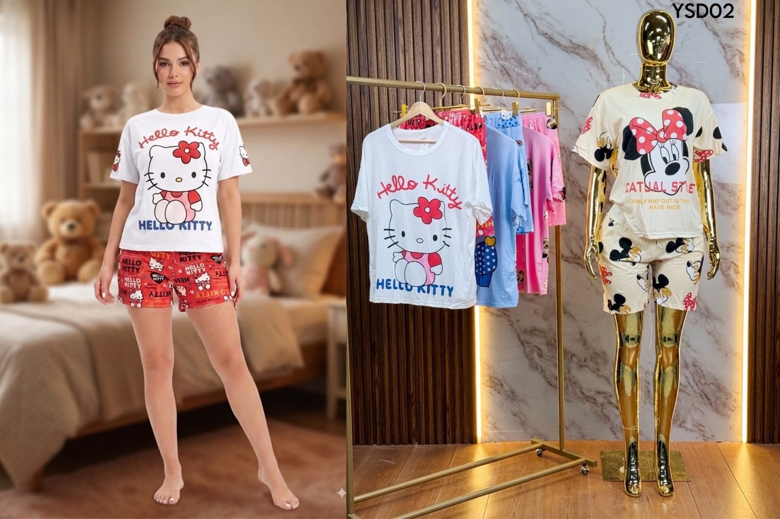 PIJAMA DE SHORT DE PERSONAJES SD02