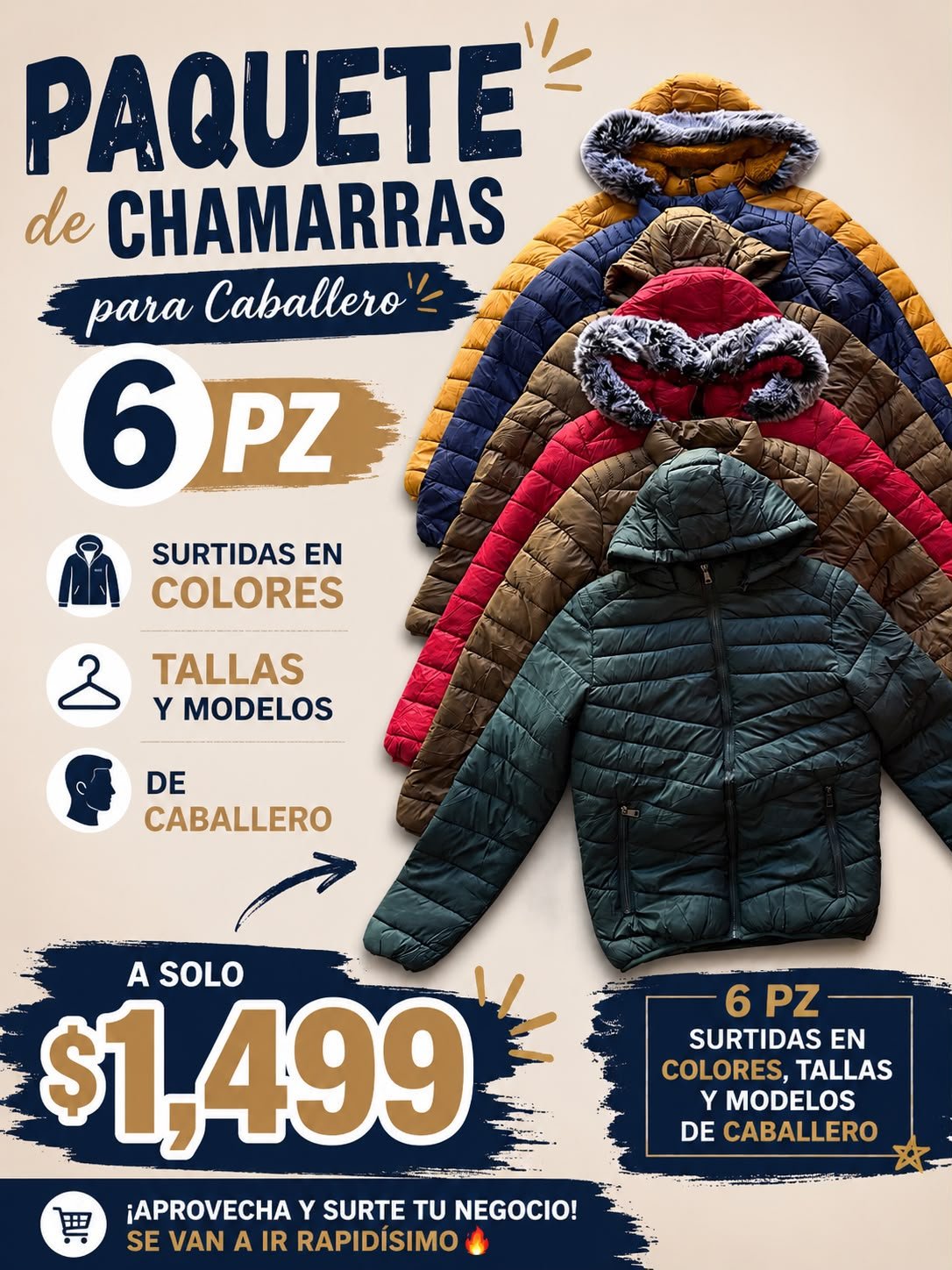 PAQUETE DE 6 SUDADERAS