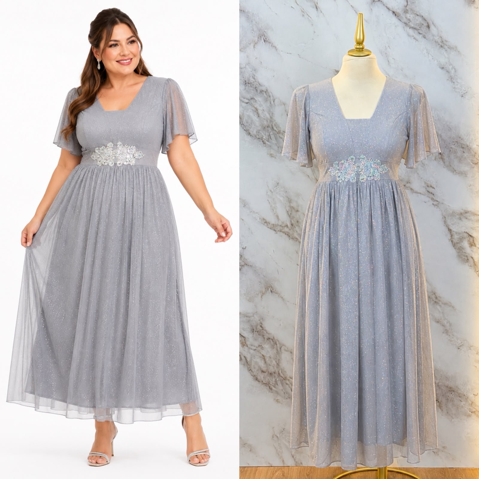 VESTIDO CURVY CON APLICACION PAULINA - Image 3